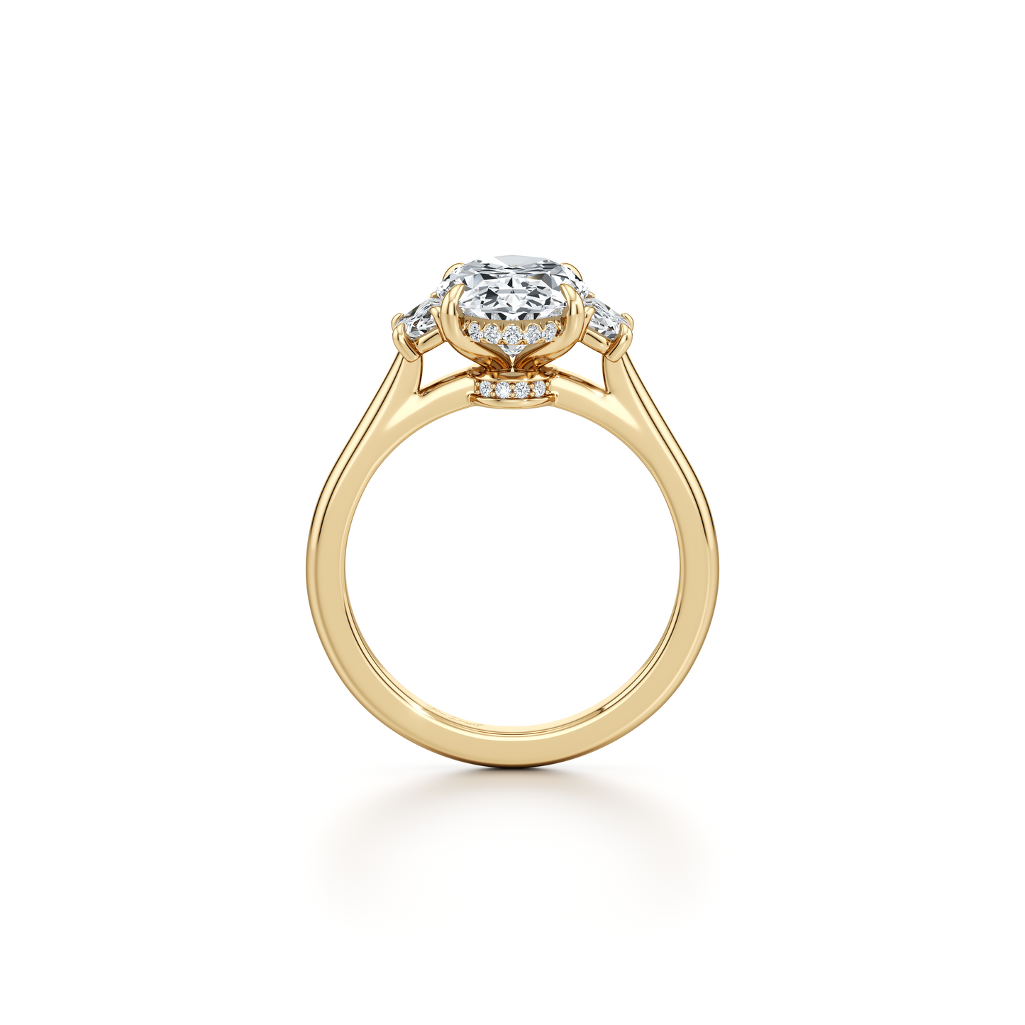 Chelsea Oval Three Stone Lab Diamond Engagement Ring - view 3