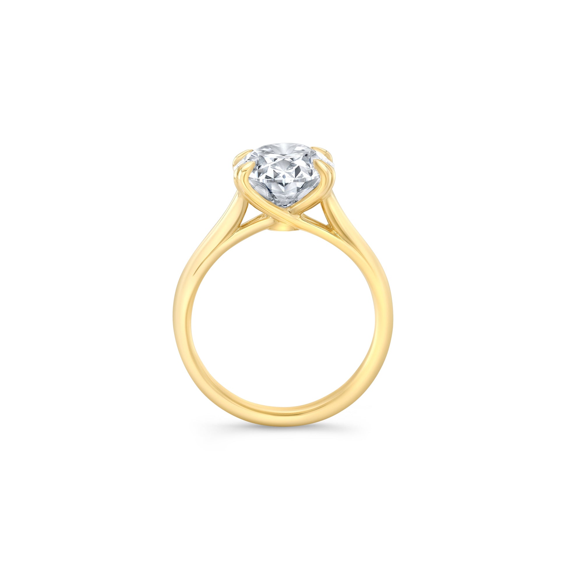 Elle Oval Solitaire Lab Pink Diamond Engagement Ring - view 9