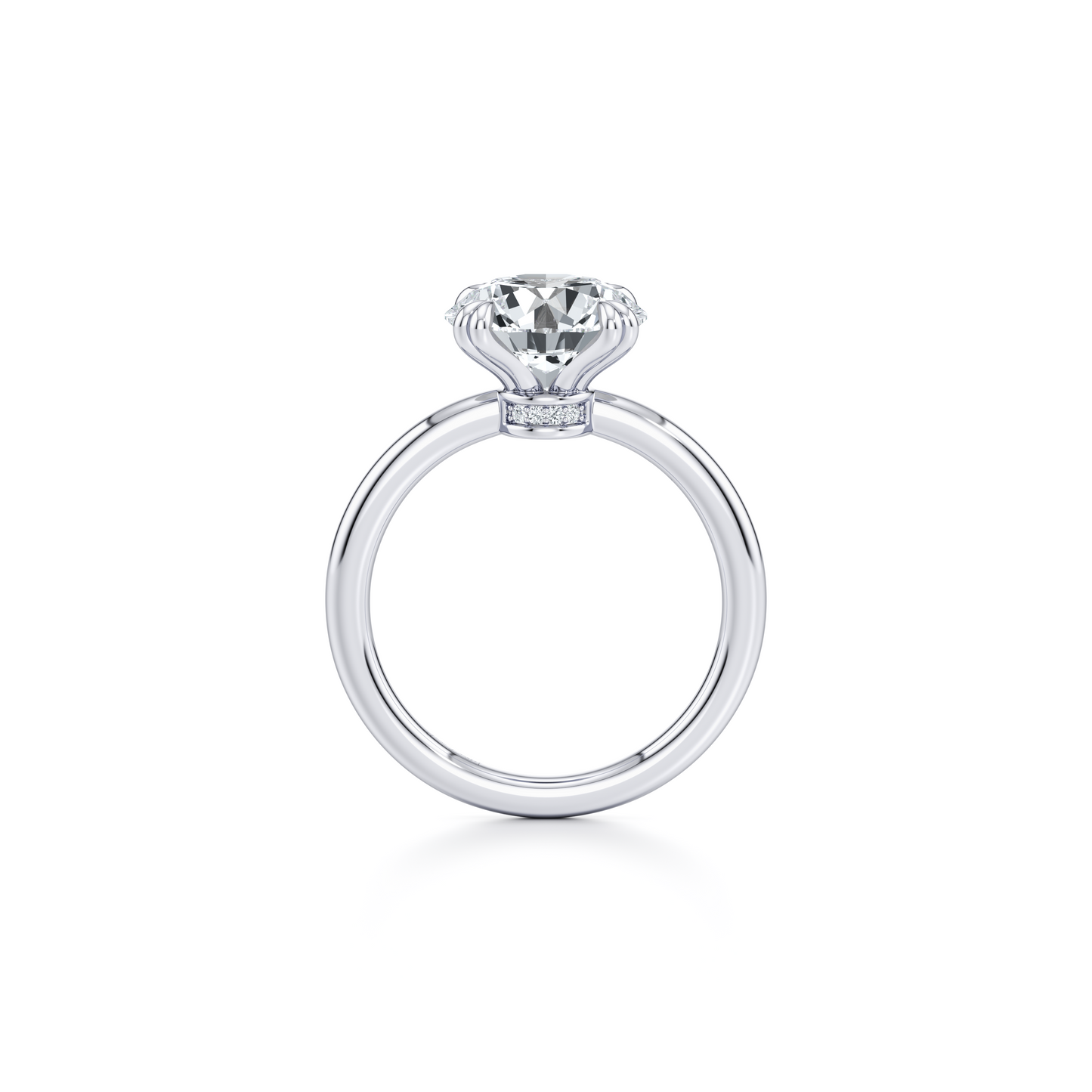 Audrey Signature Double Prong Radiant Lab Diamond Engagement Ring - view 3
