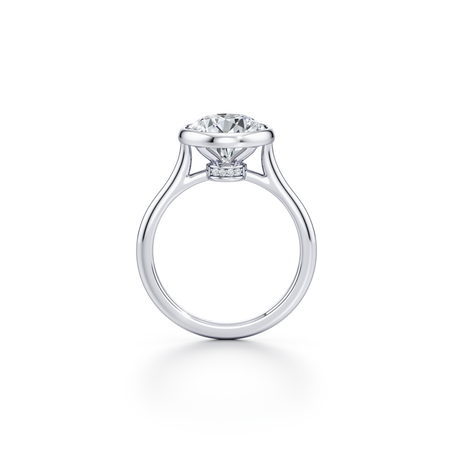 Chelsea Bezel Oval Solitaire Lab Diamond Engagement Ring - view 3