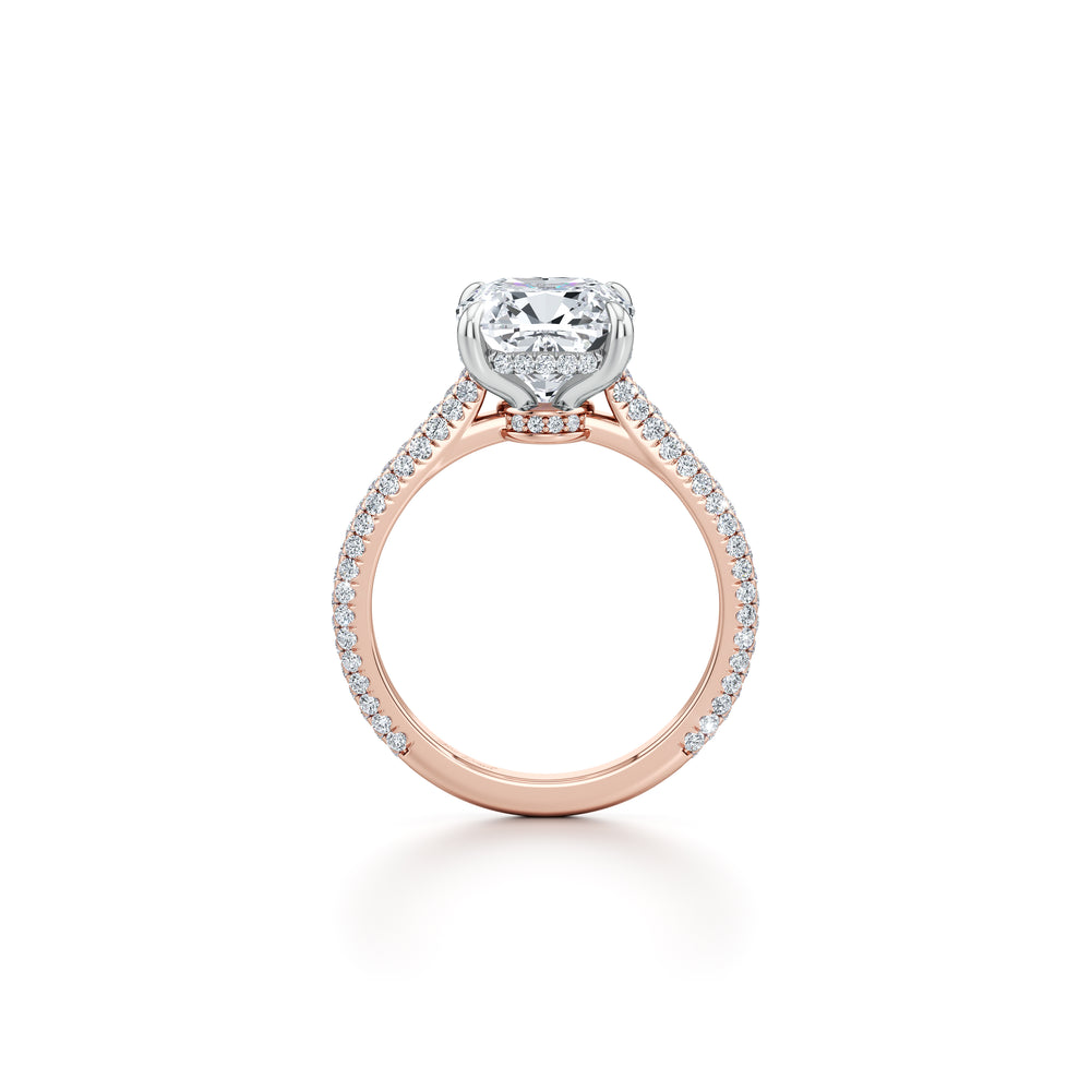 Chelsea Elongated Cushion Solitaire Lab Diamond Engagement Ring - view 12