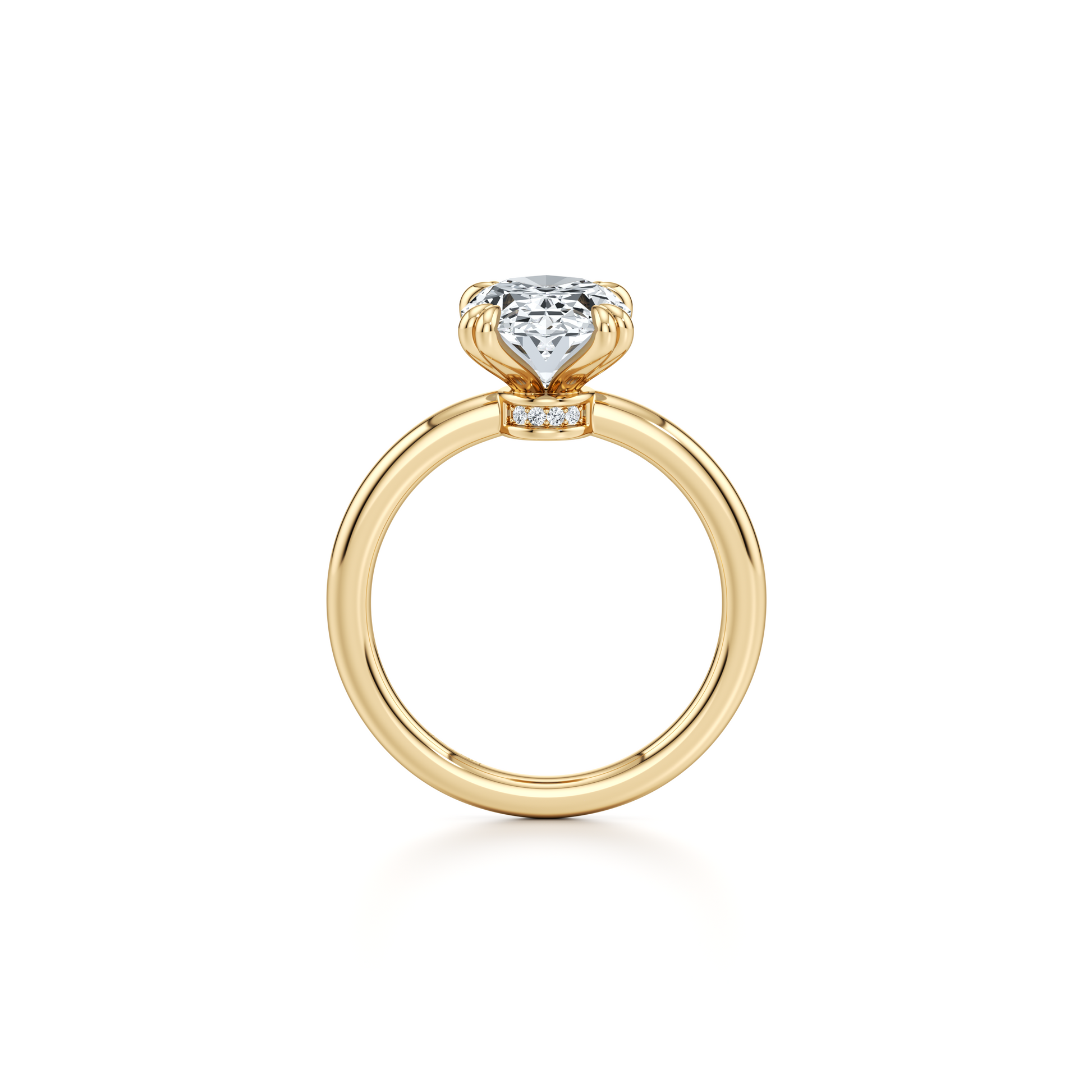 Audrey Signature Double Prong Antique Cushion Lab Diamond Engagement Ring - view 11