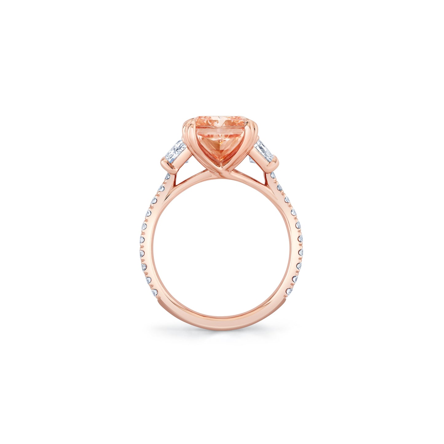 Elle Radiant Lab Yellow Diamond Three Stone Engagement Ring - view 9