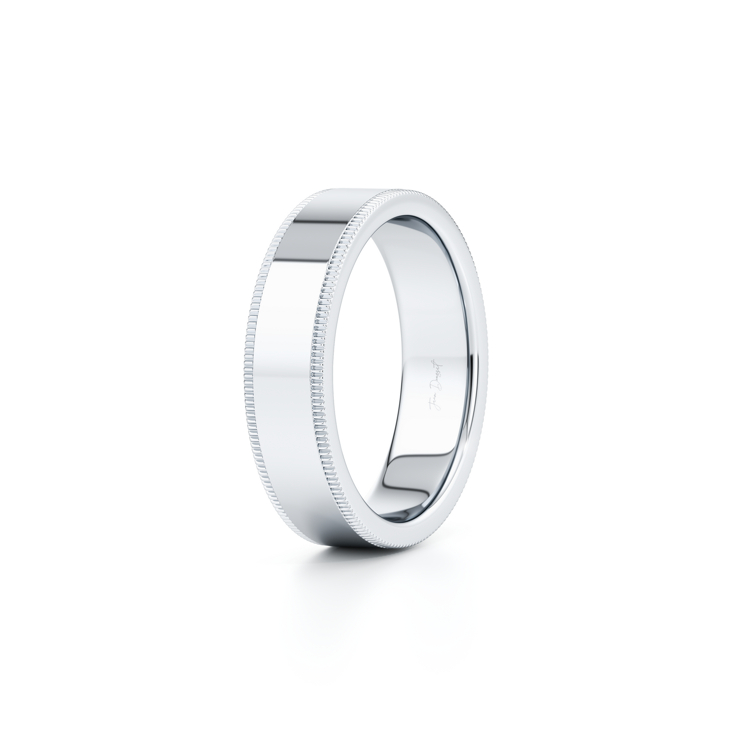 Modern Flat Men's Band With Milgrain - view 4