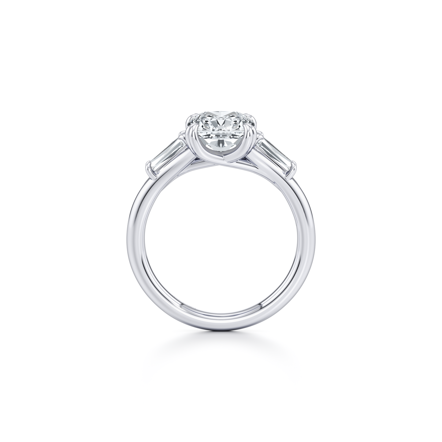 Jane Radiant Three Stone Engagement Ring - view 4