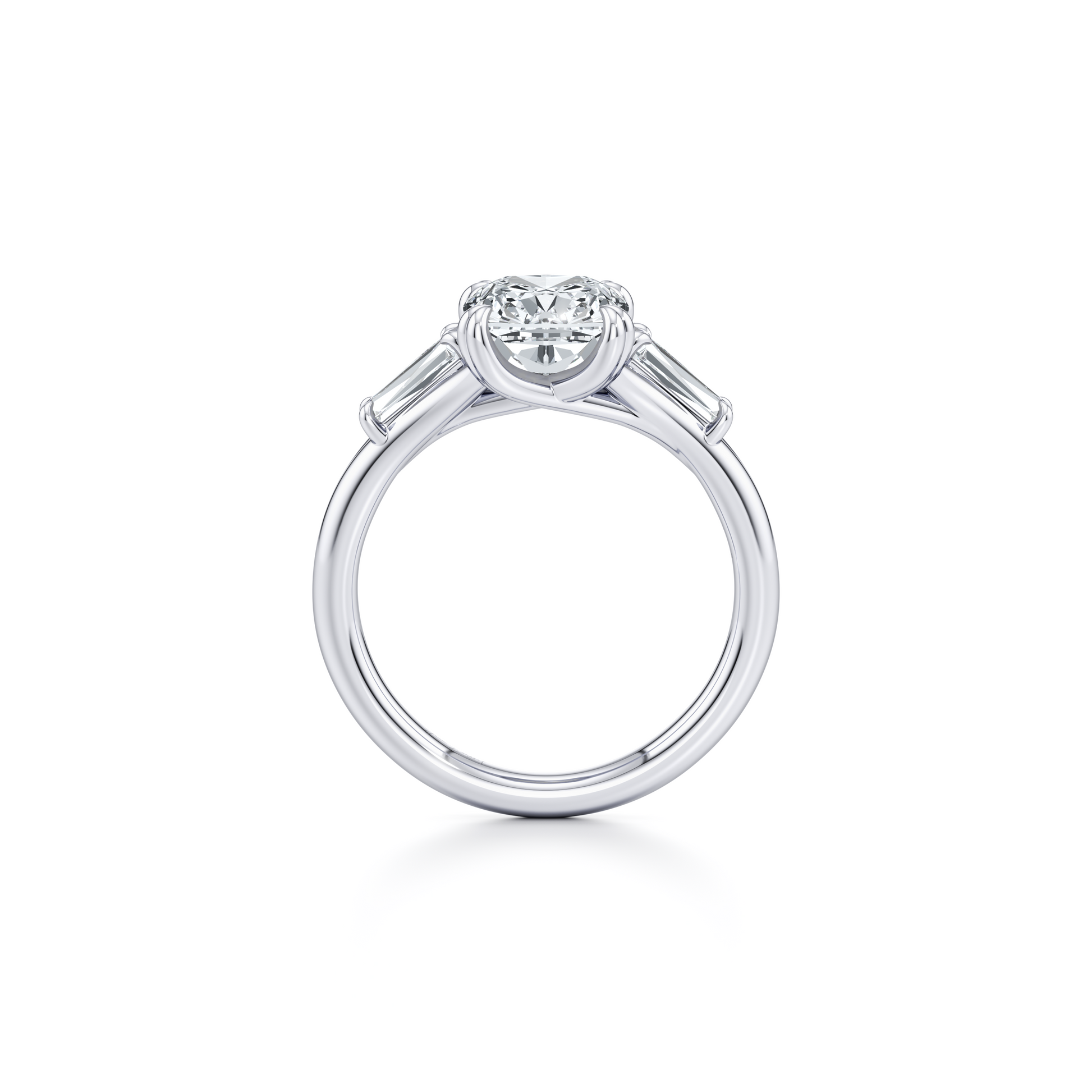 Jane Radiant Three Stone Engagement Ring - view 4