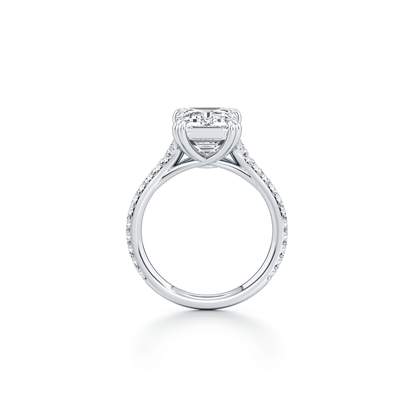 Elle Emerald Solitaire Lab Diamond Engagement Ring - view 7