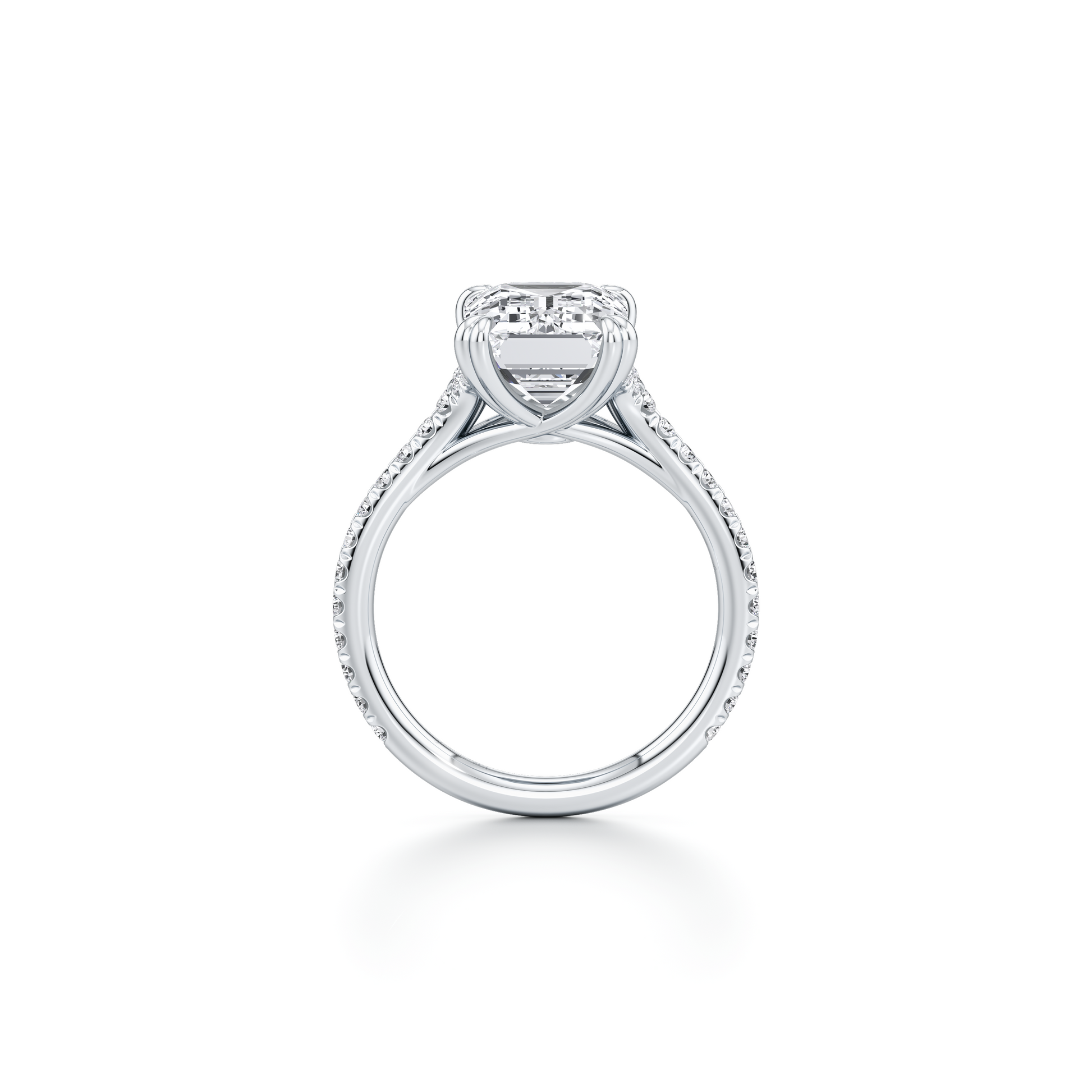Elle Emerald Solitaire Lab Diamond Engagement Ring - view 7