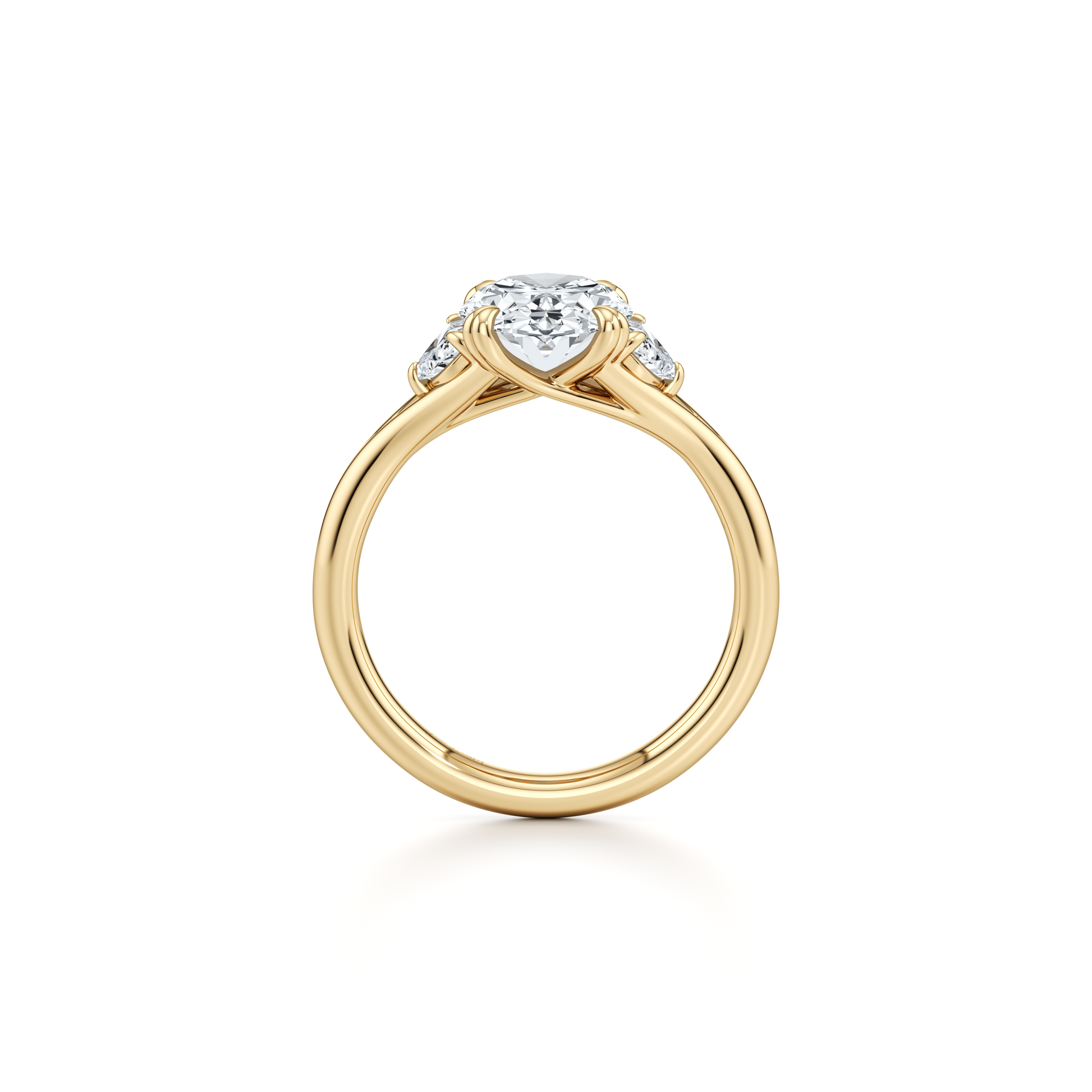Jane Oval Three Stone Lab Diamond Engagement Ring - view 4