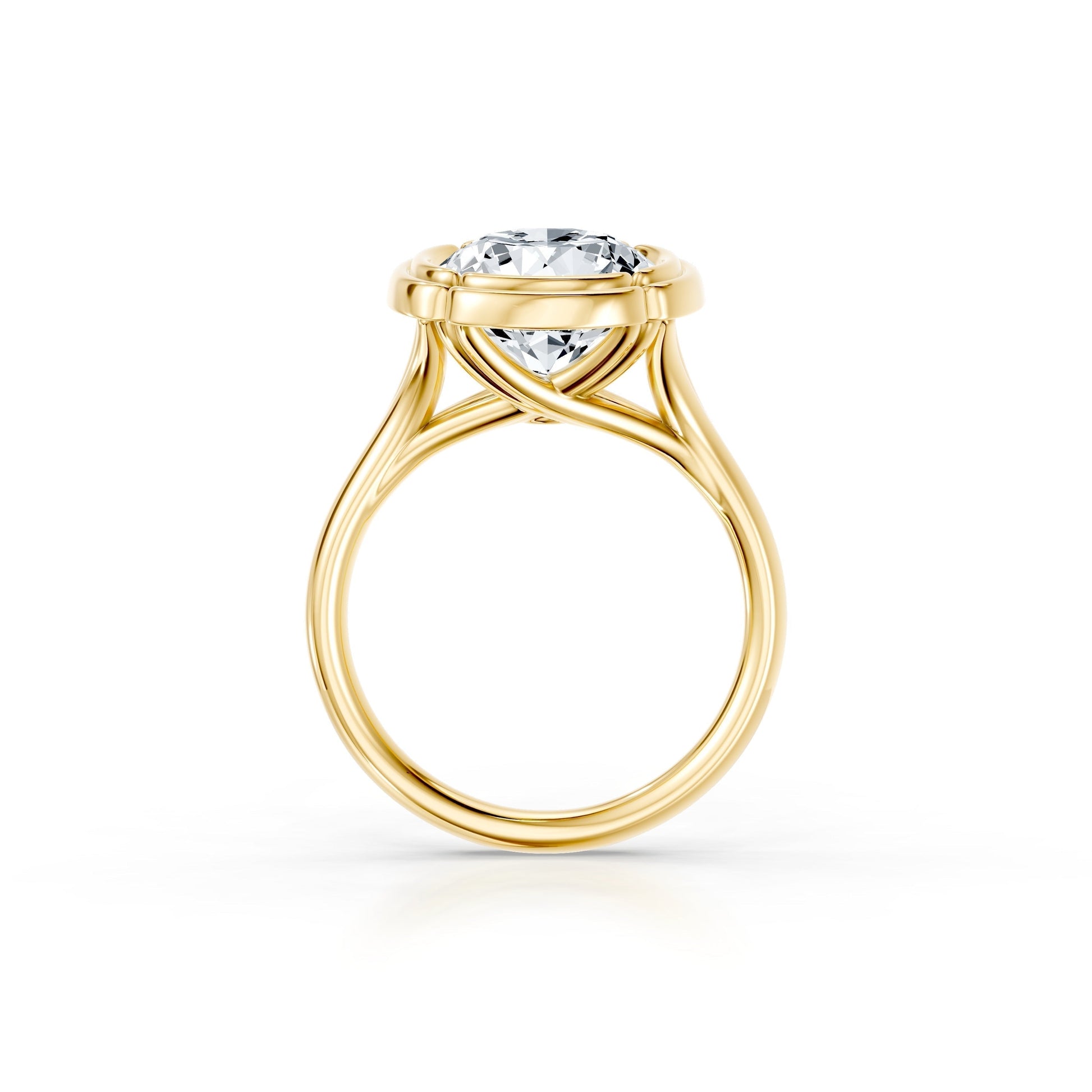 Doree Round Solitaire Lab Diamond Engagement Ring - view 4