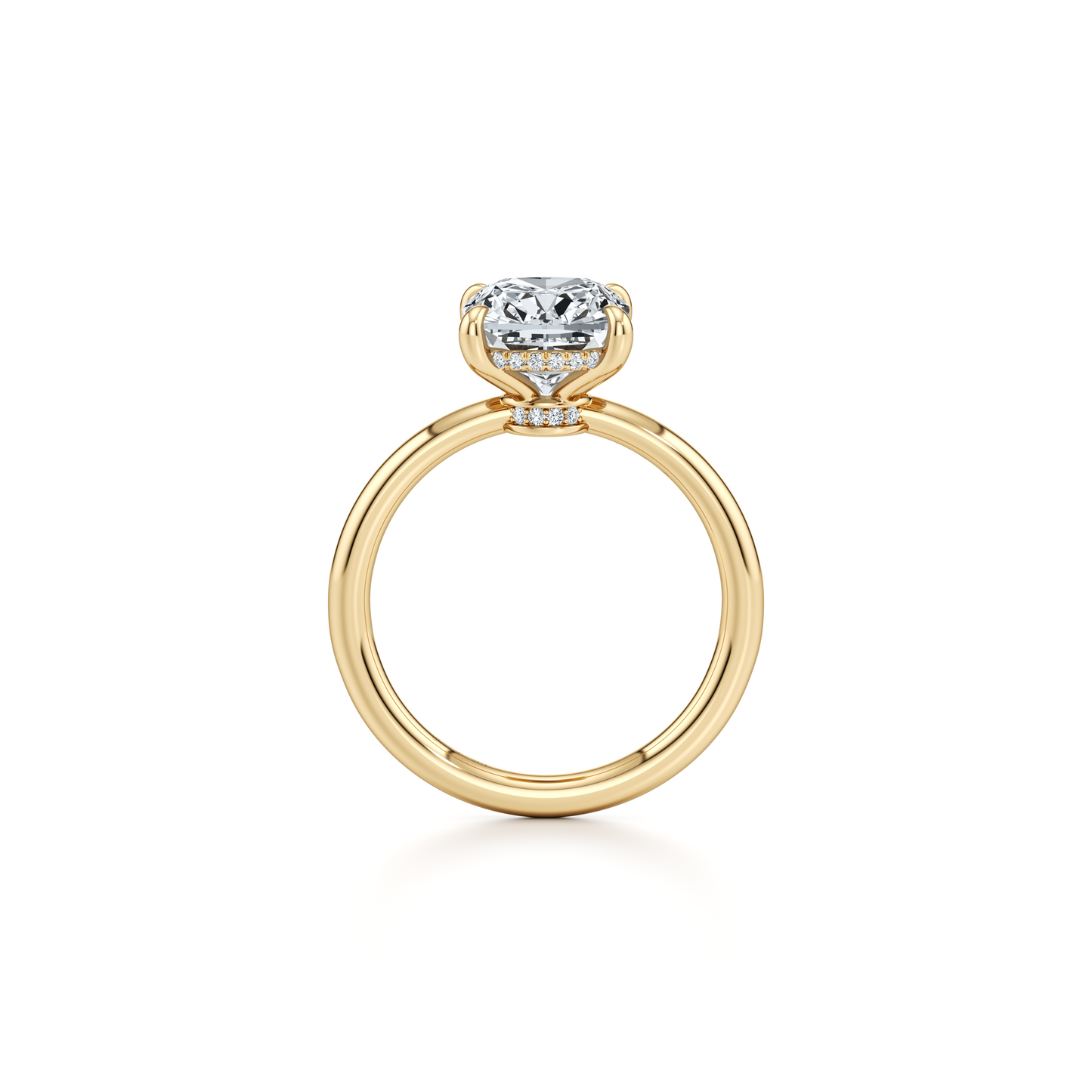 Audrey Antique Cushion Cut Solitaire Lab Diamond Engagement Ring - view 3
