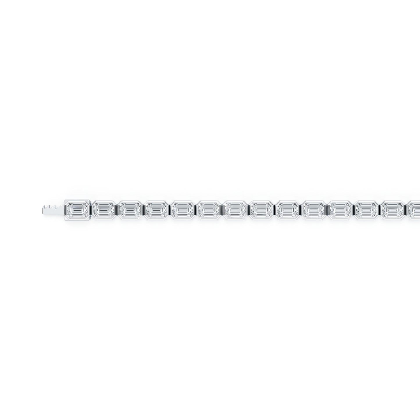 Bezel Set Emerald Lab Diamond Tennis Bracelet - view 4