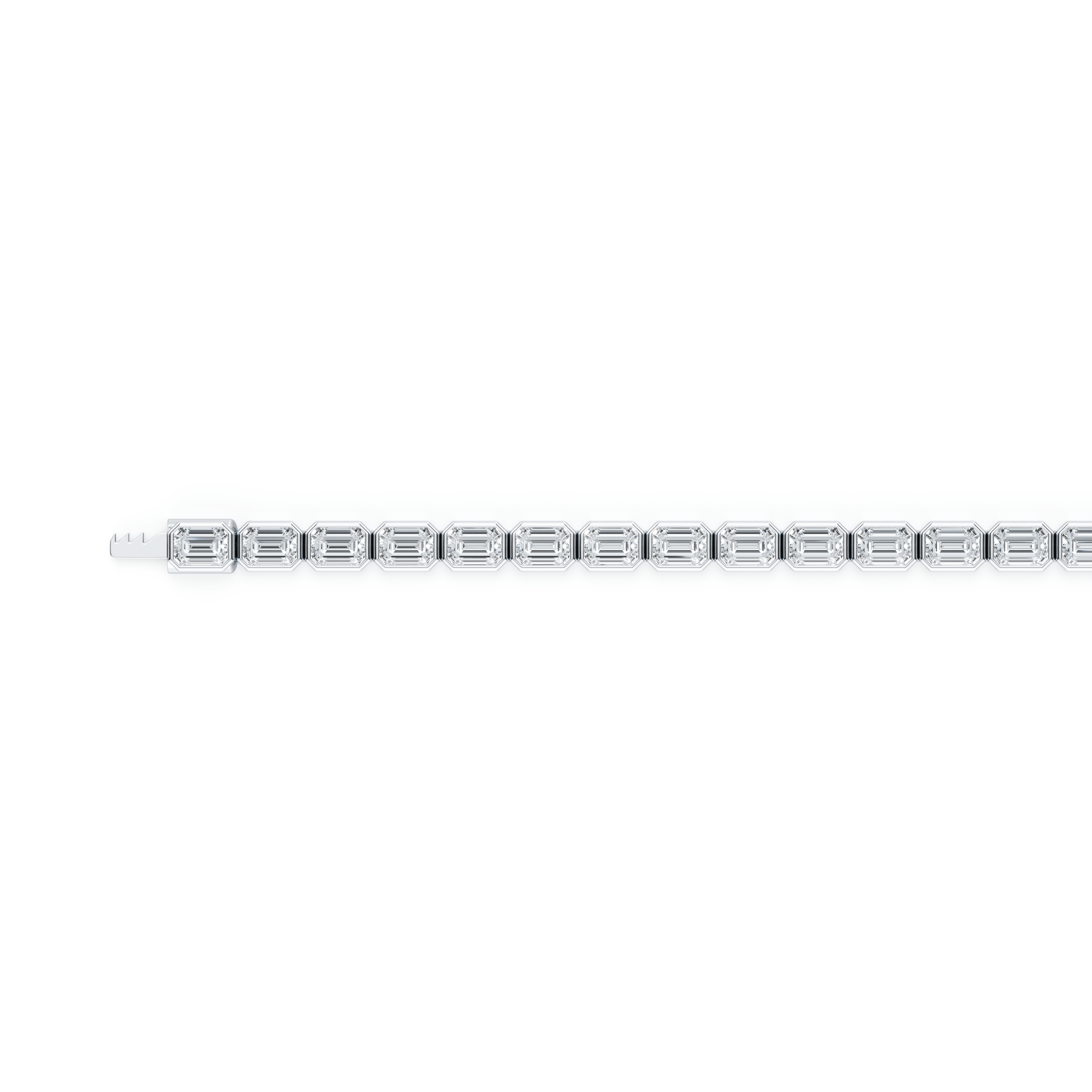 Bezel Set Emerald Lab Diamond Tennis Bracelet - view 4