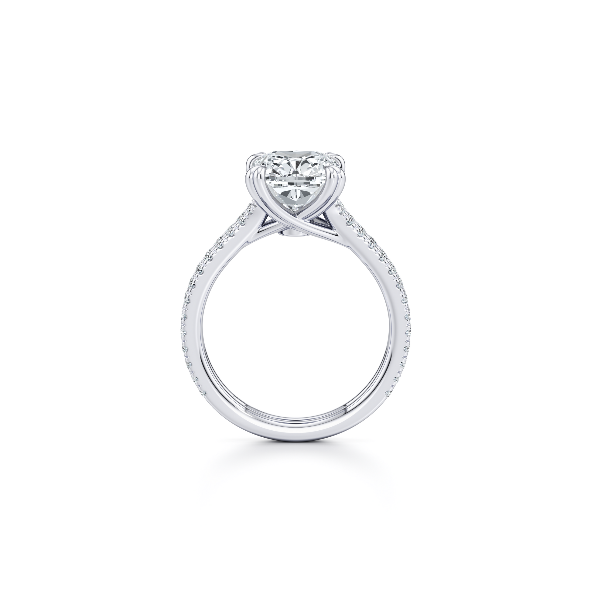 Elle Antique Cushion Solitaire Lab Diamond Engagement Ring - view 5