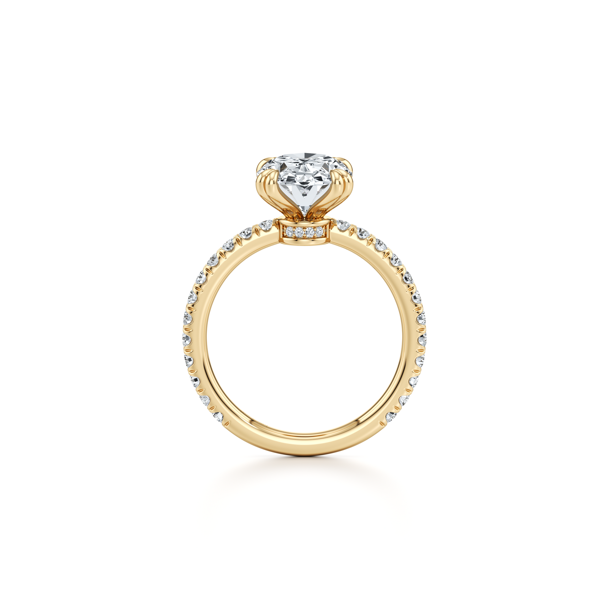 Audrey Signature Double Prong Antique Cushion Lab Diamond Engagement Ring - view 7