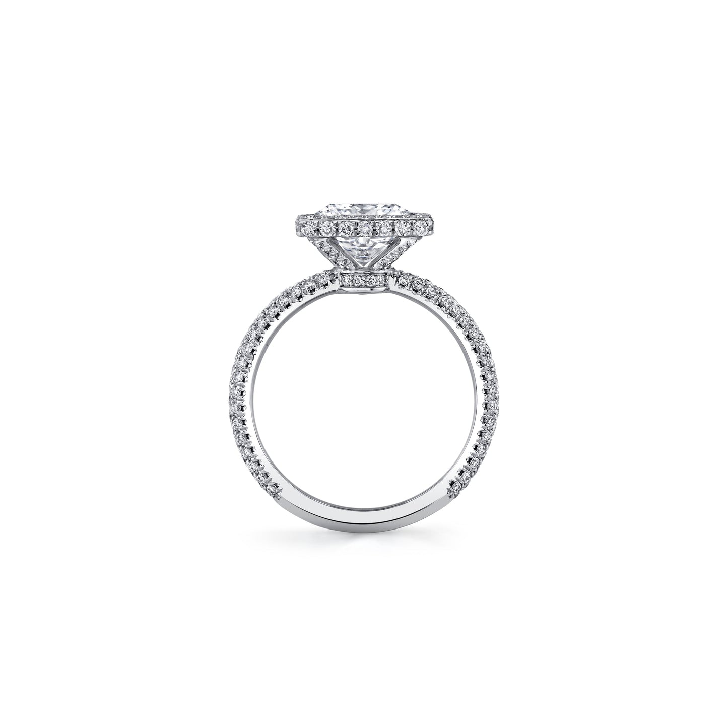 Alyssa Invisible Halo Radiant Lab Diamond Engagement Ring - view 3