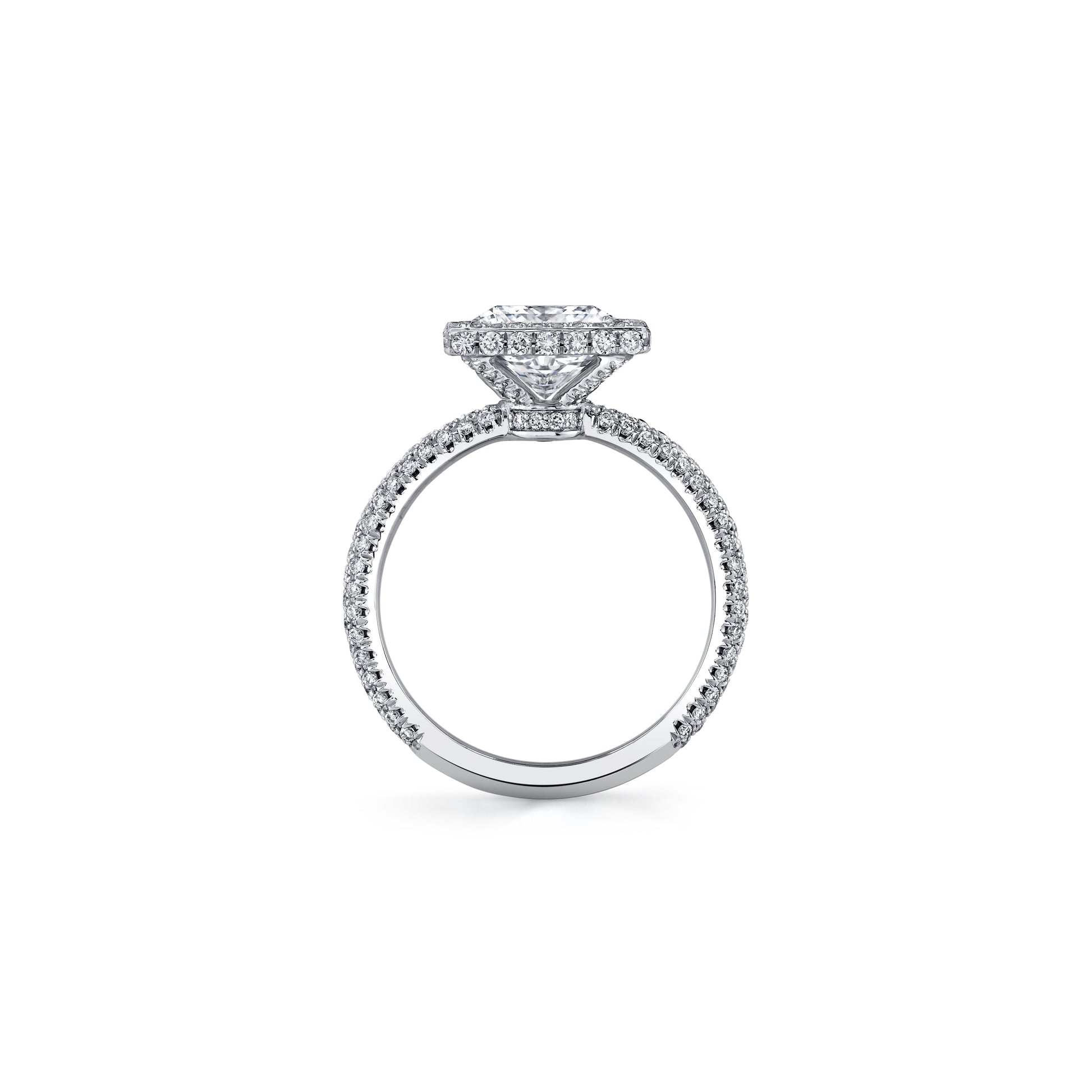 Alyssa Invisible Halo Radiant Lab Diamond Engagement Ring - view 3
