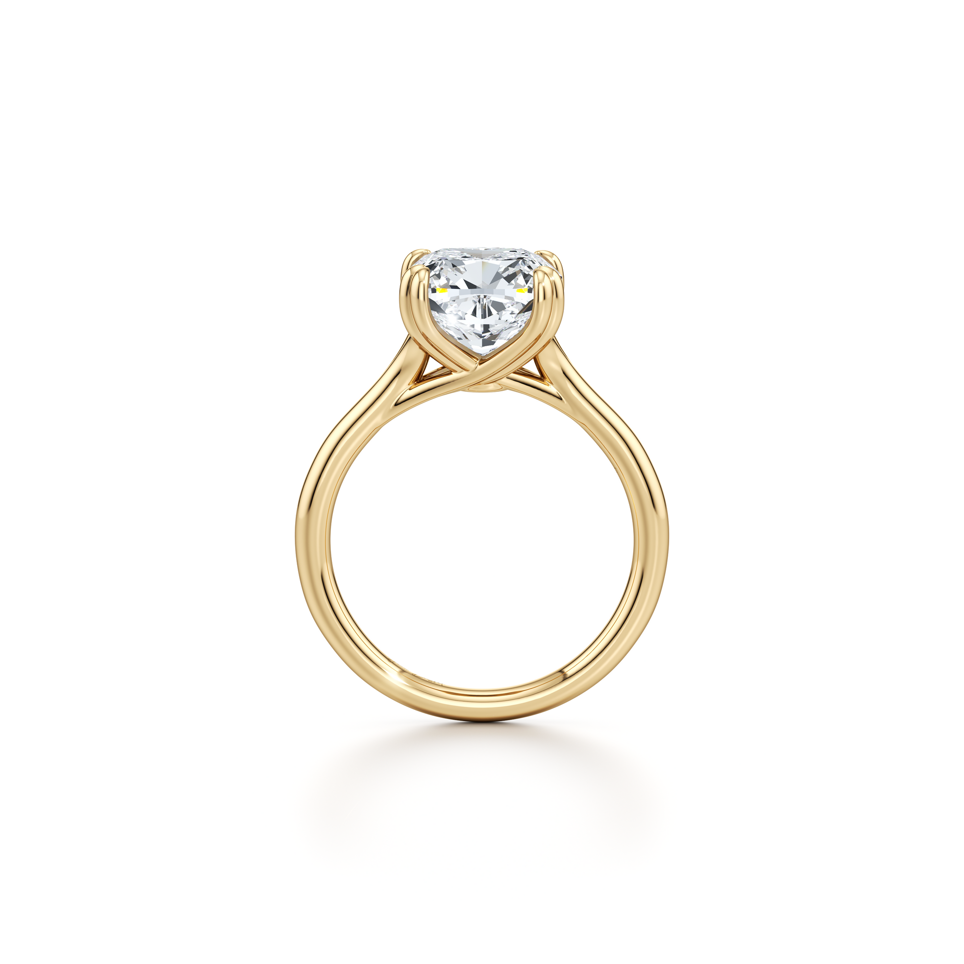 Elle East-West Elongated Cushion Solitaire Lab Diamond Engagement Ring - view 4