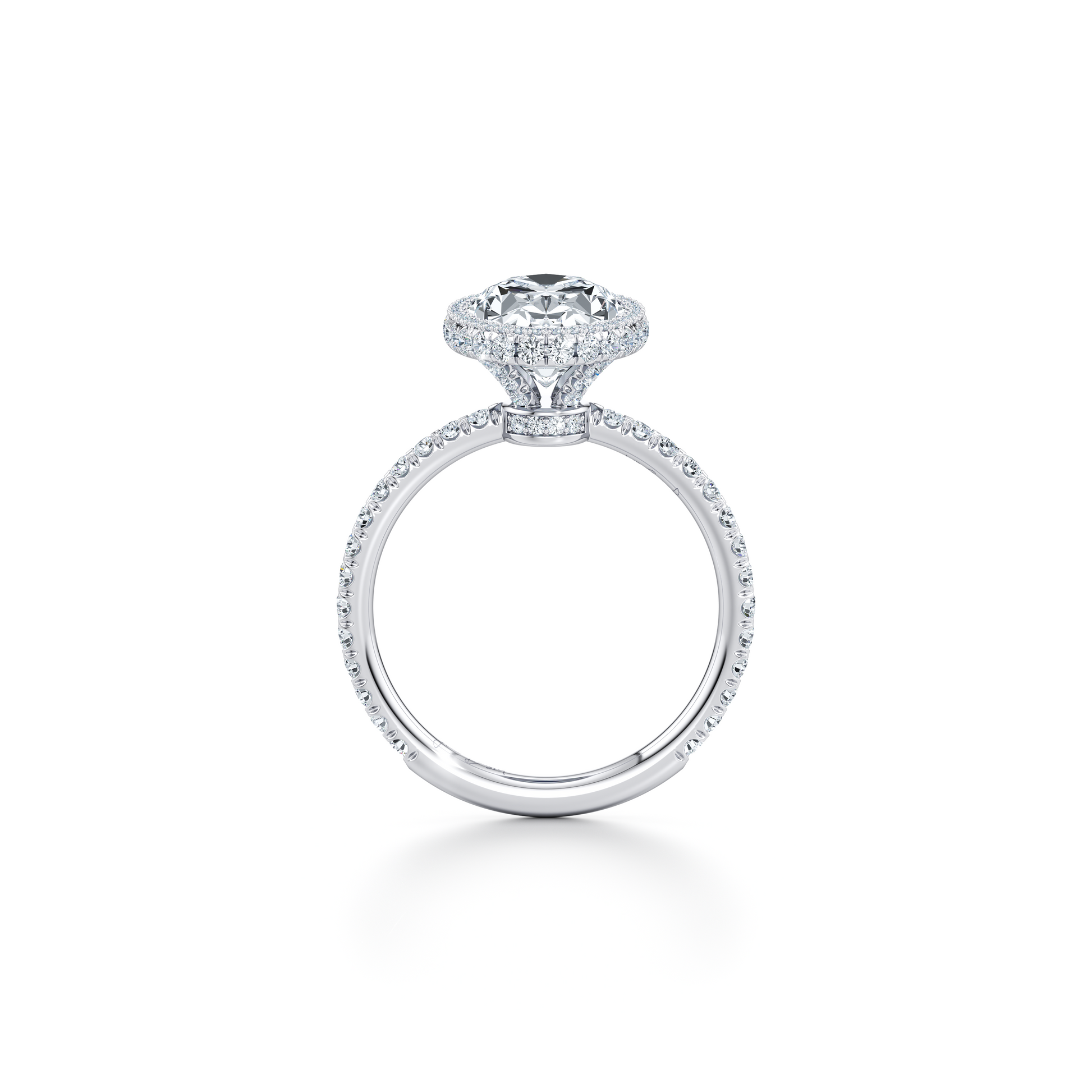 Alyssa Oval Cut Invisible Halo Lab Diamond Engagement Ring - view 11
