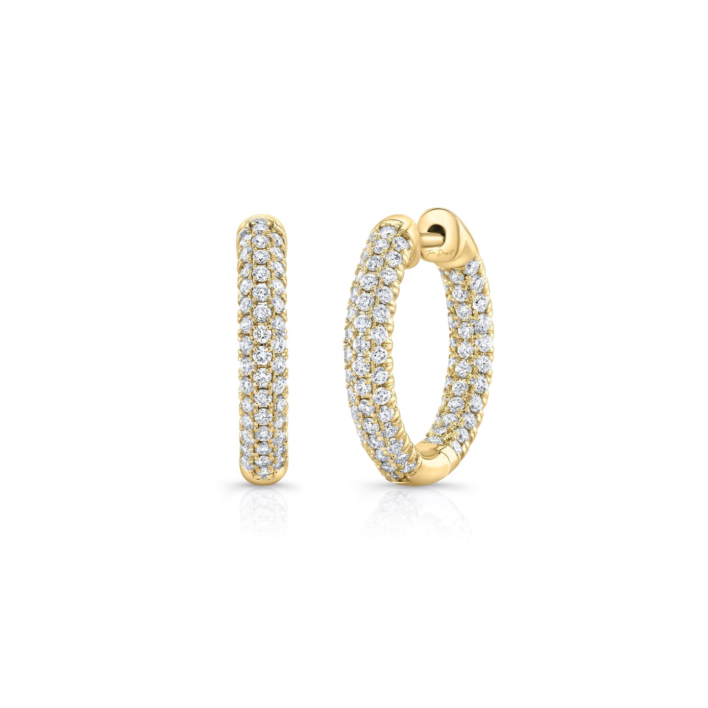 Chelsea Inside Out Lab Diamond Pave Hoops - view 4