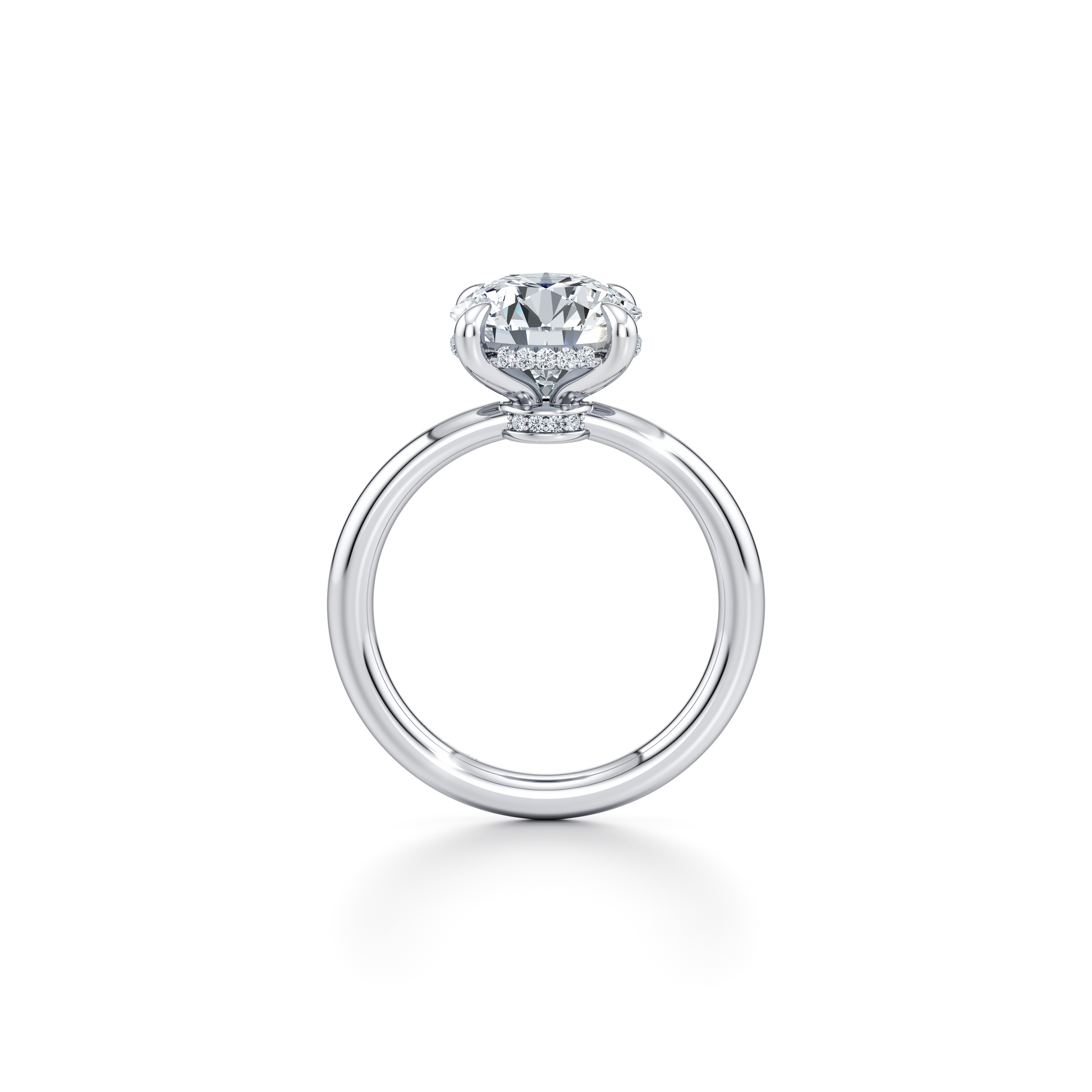 Audrey Round Four Prong Lab Diamond Engagement Ring - view 3
