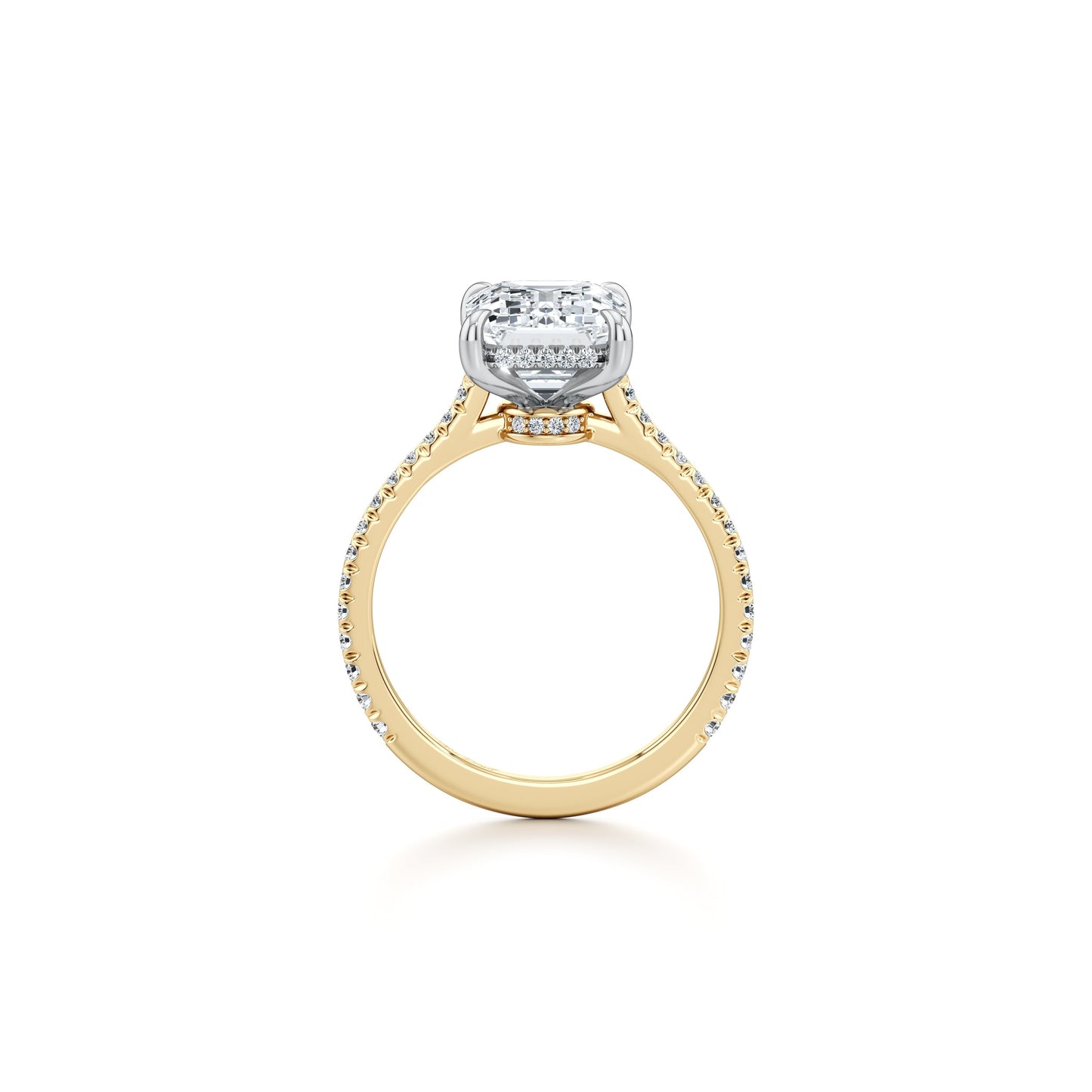 Chelsea Emerald Solitaire Lab Diamond Engagement Ring - view 10