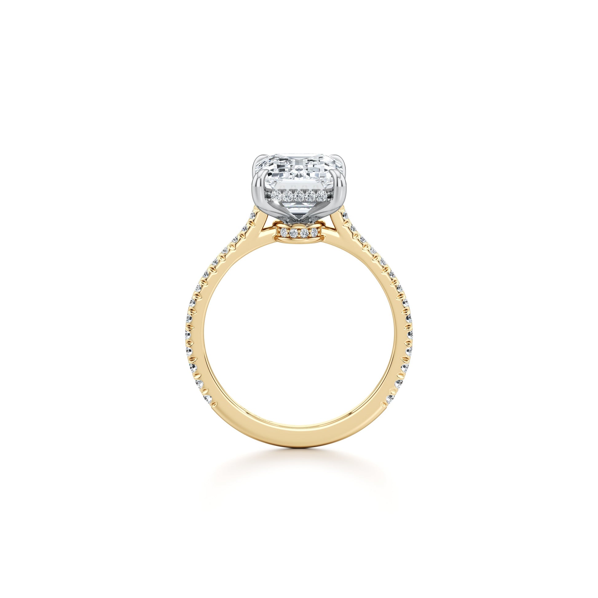 Chelsea Emerald Solitaire Lab Diamond Engagement Ring - view 10