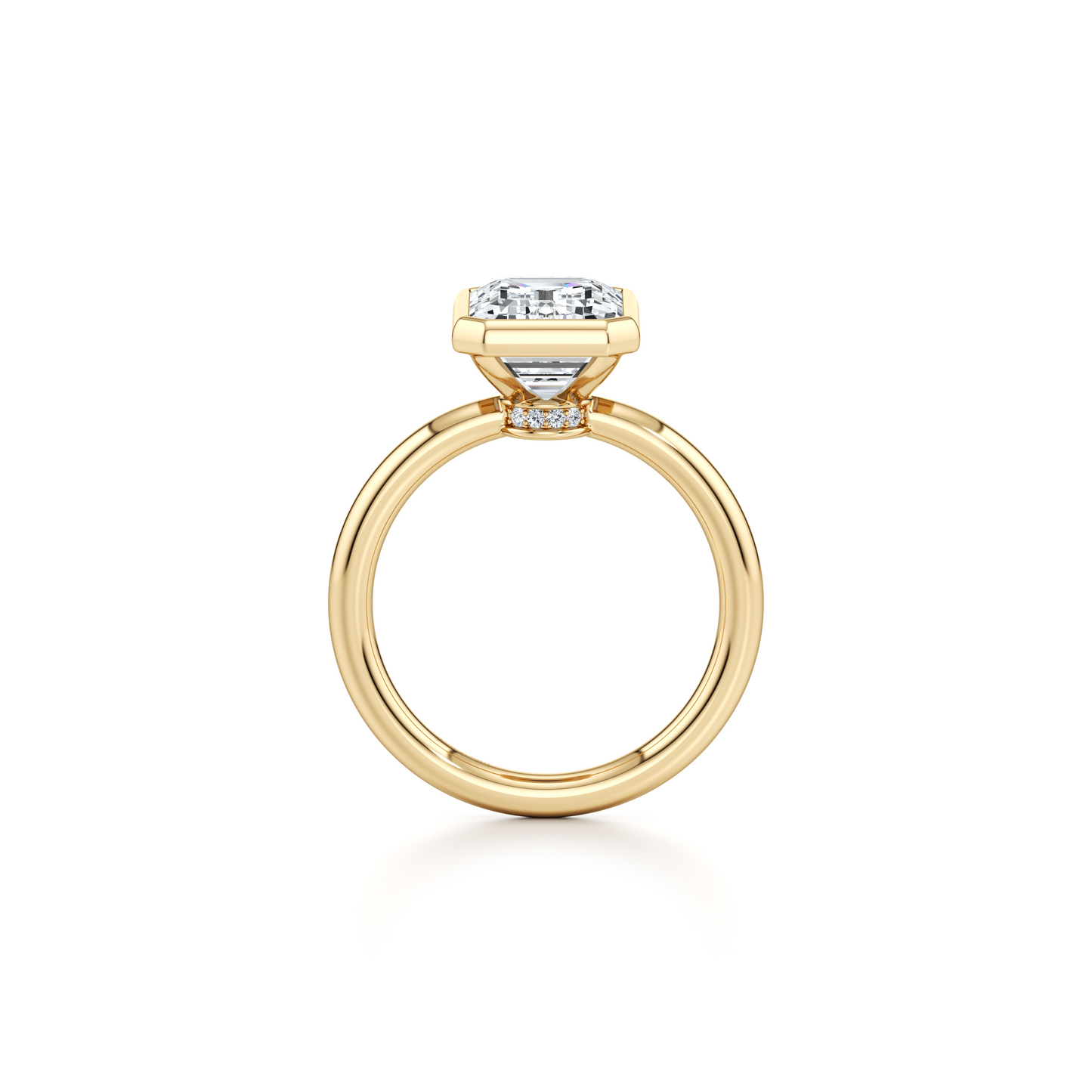 Audrey Emerald Bezel Lab Diamond Engagement Ring - view 3