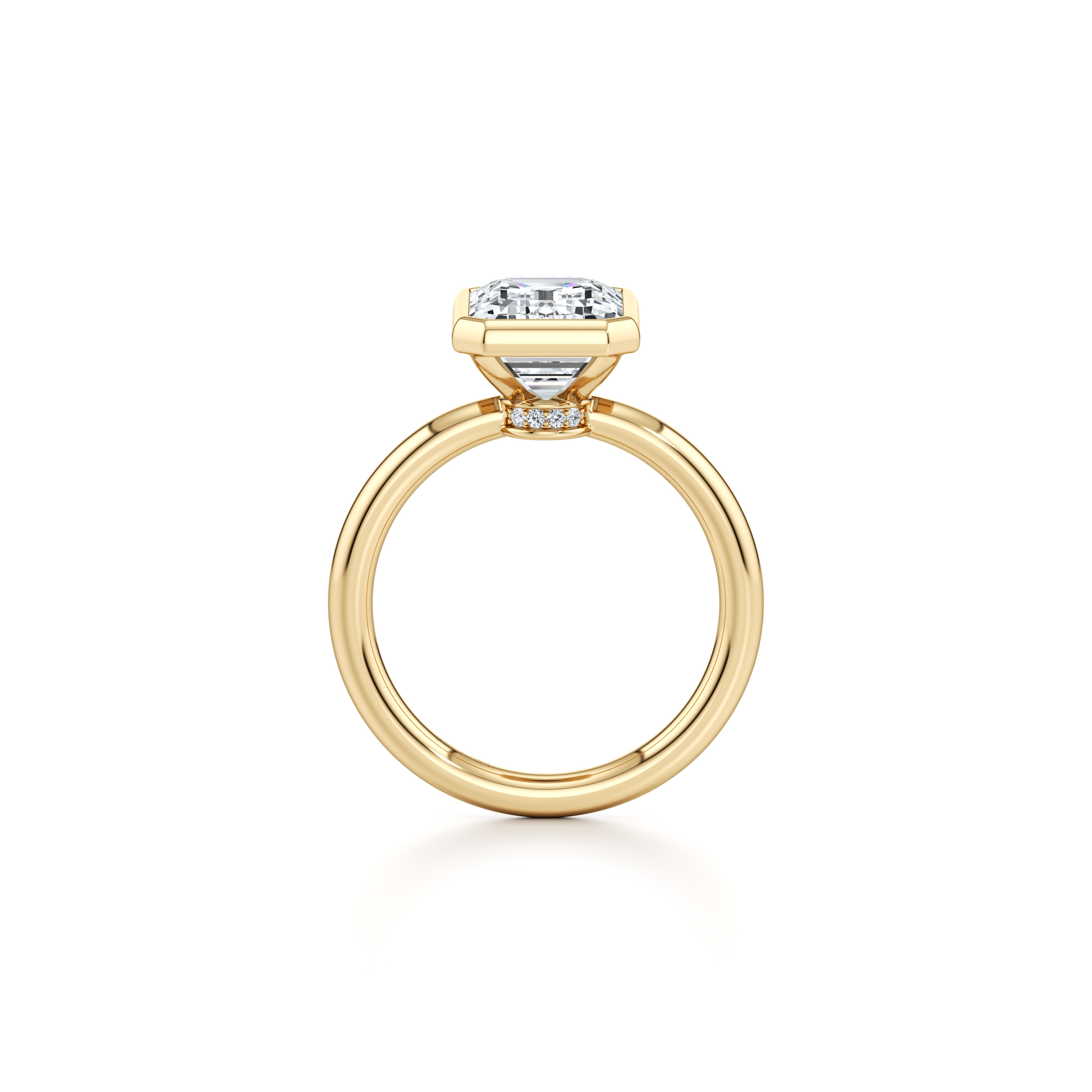 Audrey Emerald Bezel Lab Diamond Engagement Ring - view 3