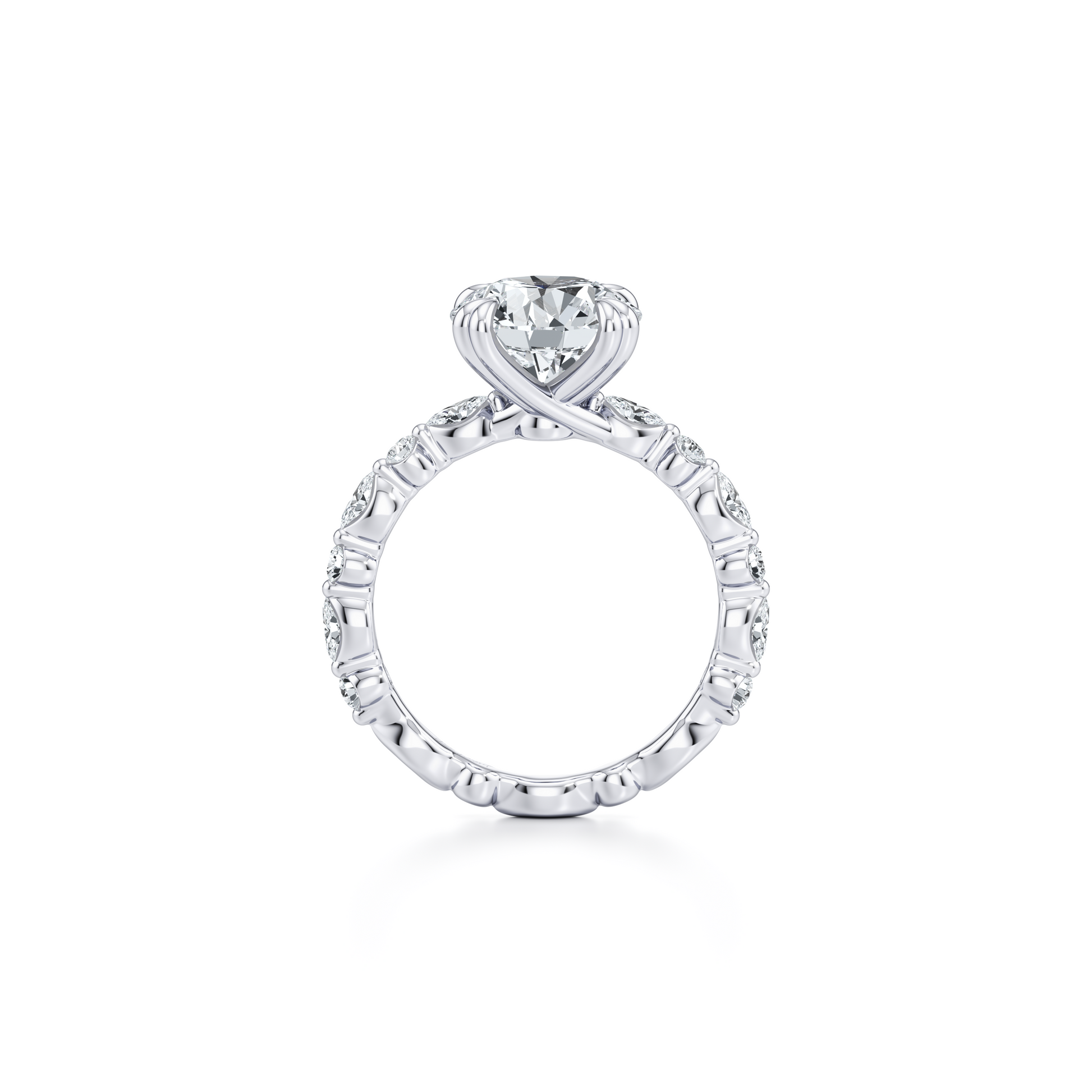 Vivienne Round Cut Lab Diamond Engagement Ring - view 3