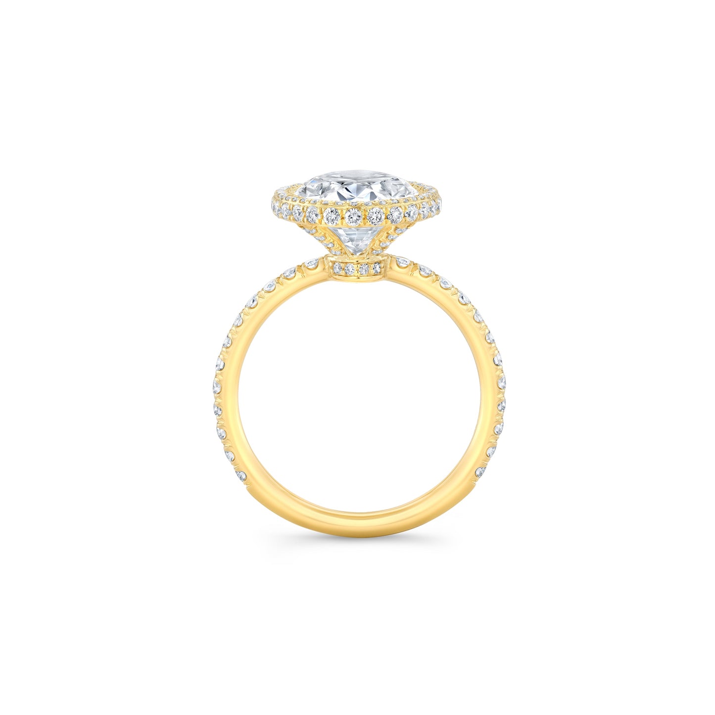 Alyssa Invisible Halo Oval Lab Diamond Engagement Ring - view 3