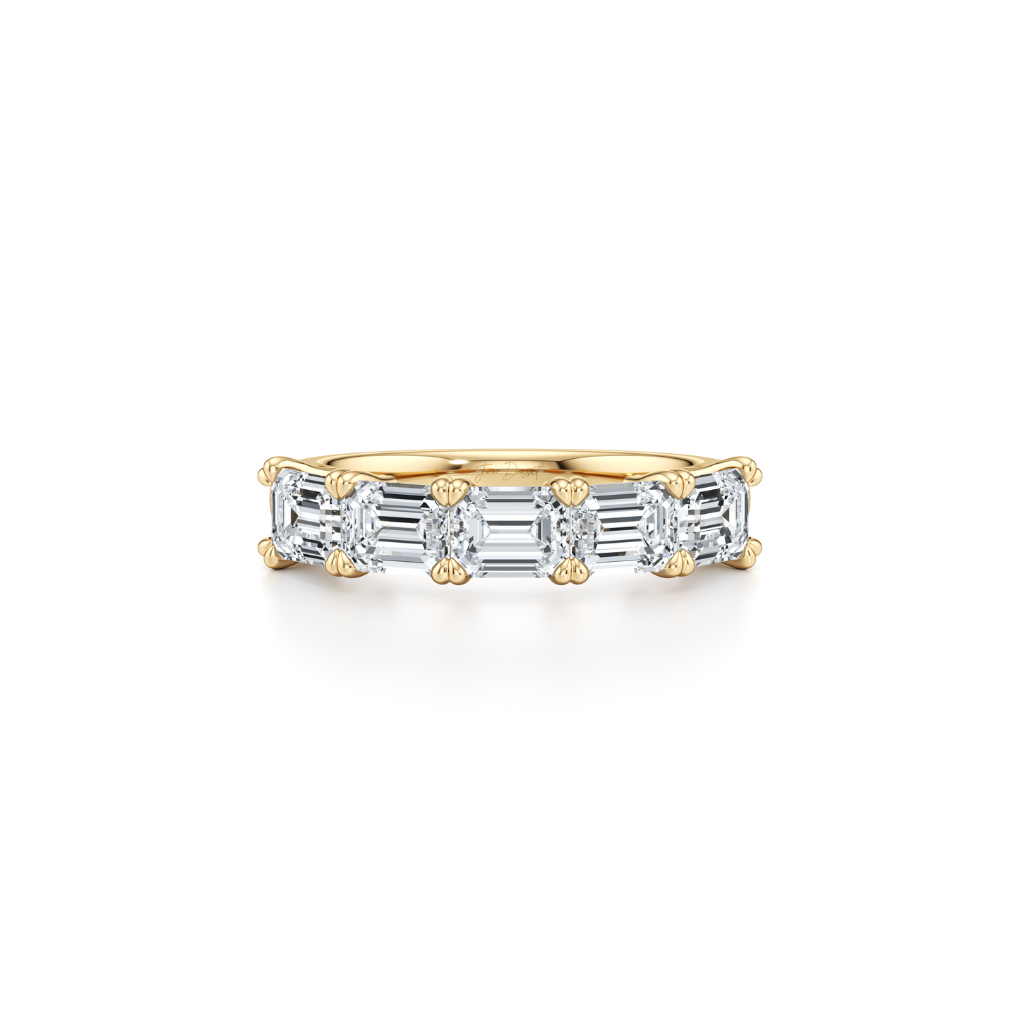 Elle 5-Stone East-West Emerald Lab Diamond Band - view 4