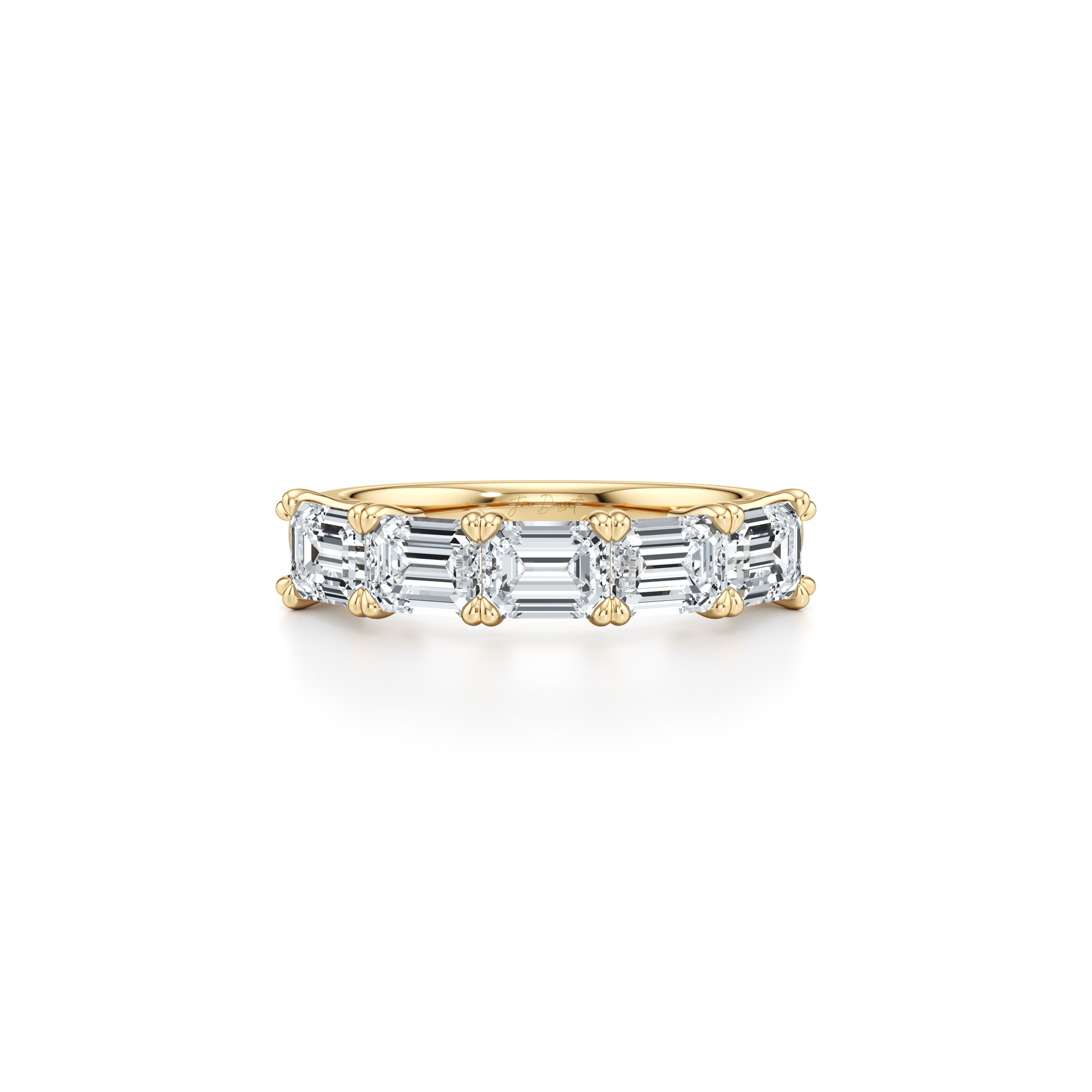 Elle 5-Stone East-West Emerald Lab Diamond Band - view 4