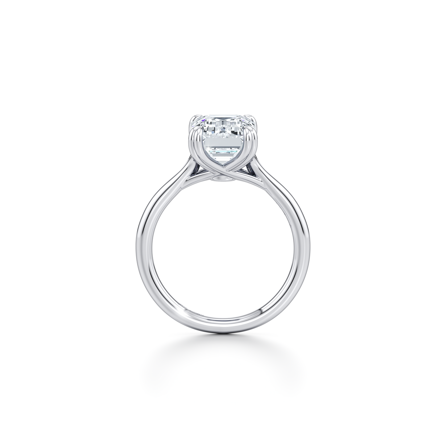 Elle Emerald Cut Solitaire Lab Diamond Engagement Ring - view 3