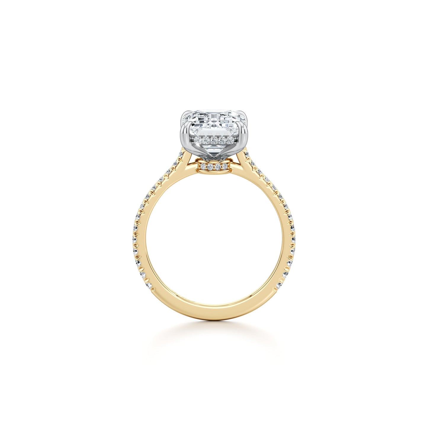 Chelsea Emerald Solitaire Lab Diamond Engagement Ring - view 7