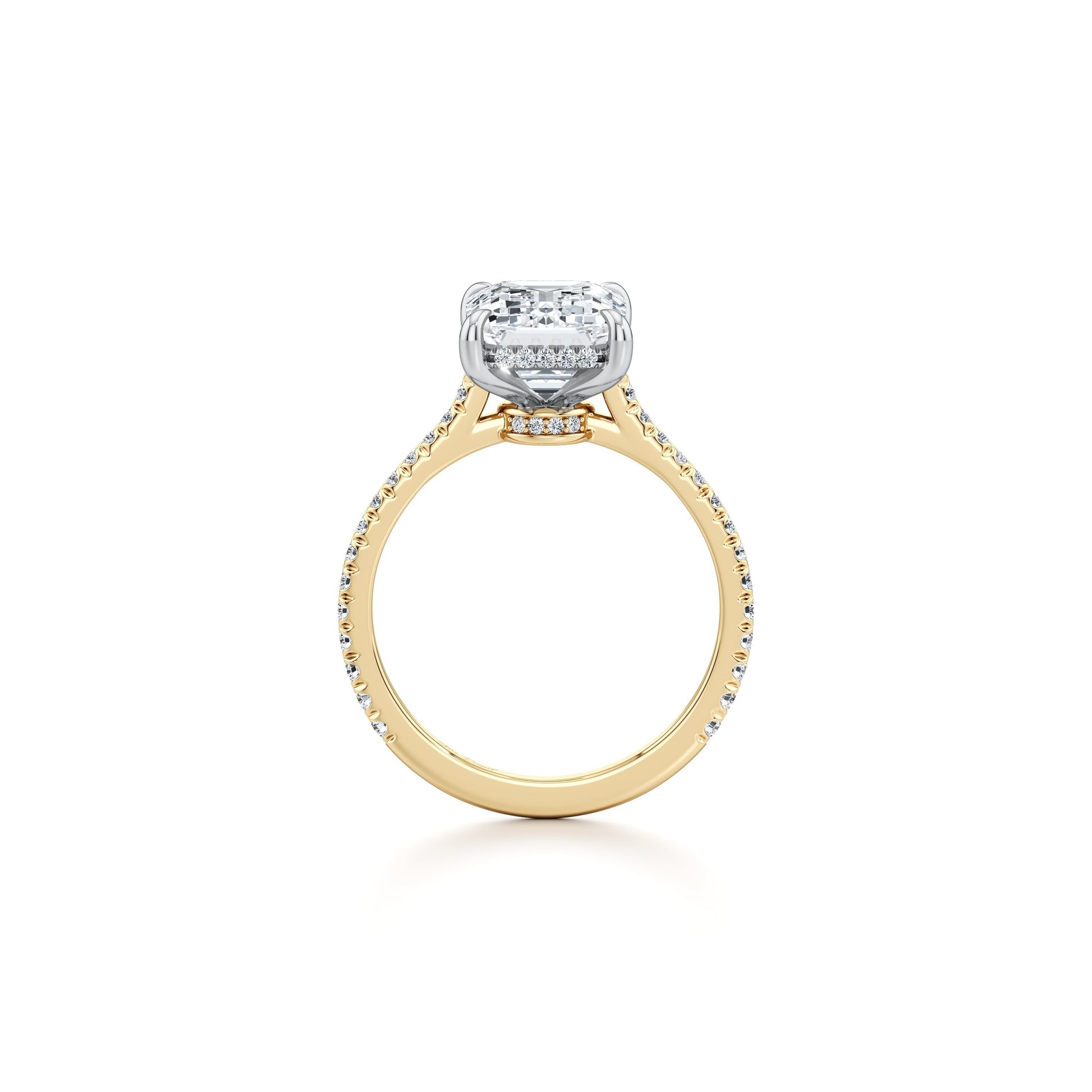 Chelsea Emerald Solitaire Lab Diamond Engagement Ring - view 7
