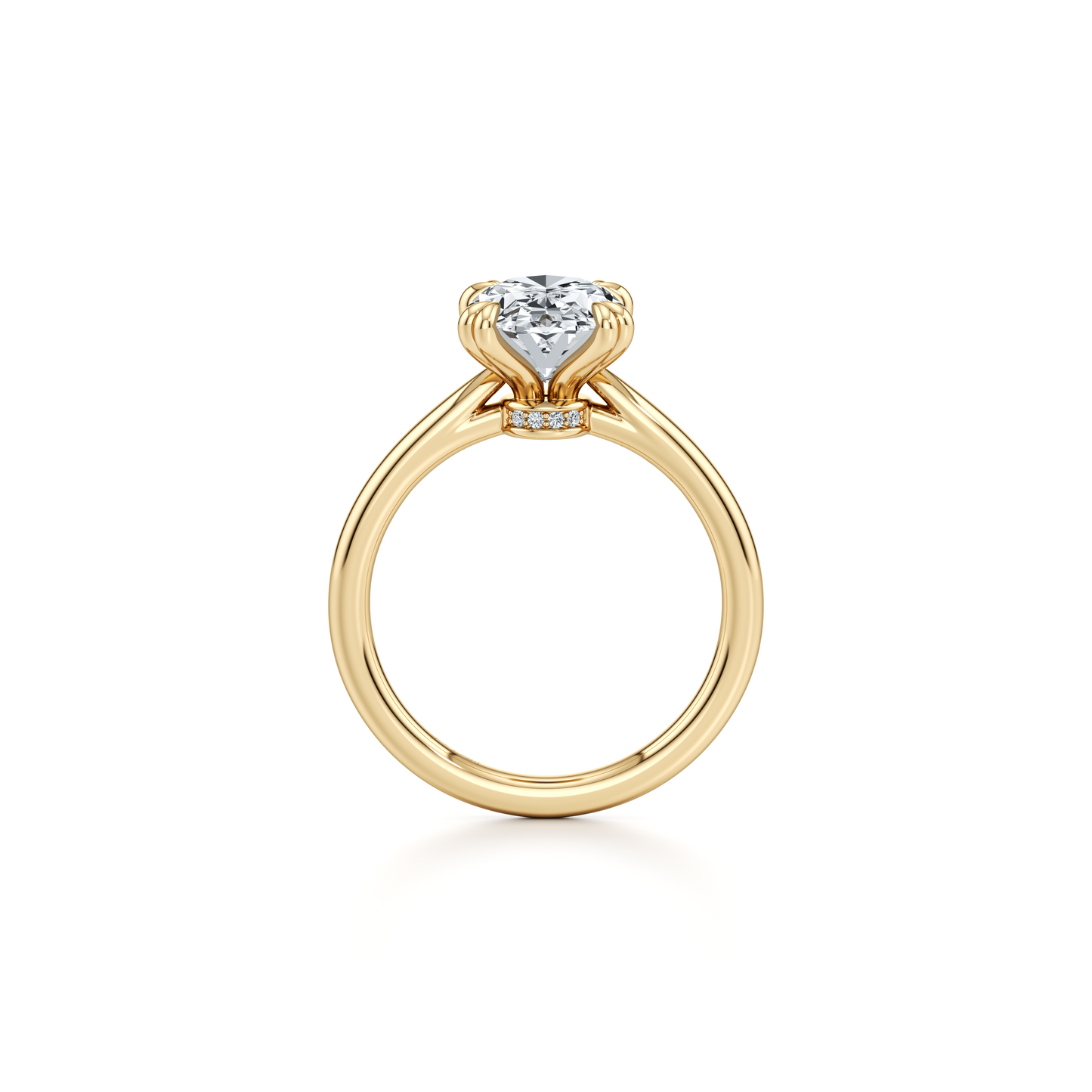 Chelsea Signature Oval Double Prong Lab Diamond Engagement Ring - view 3