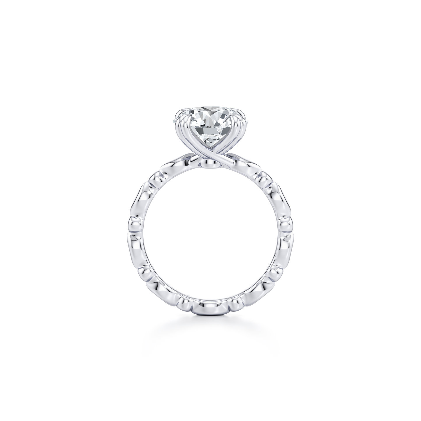 Vivienne Round Brilliant Solitaire Lab Diamond Engagement Ring - view 7