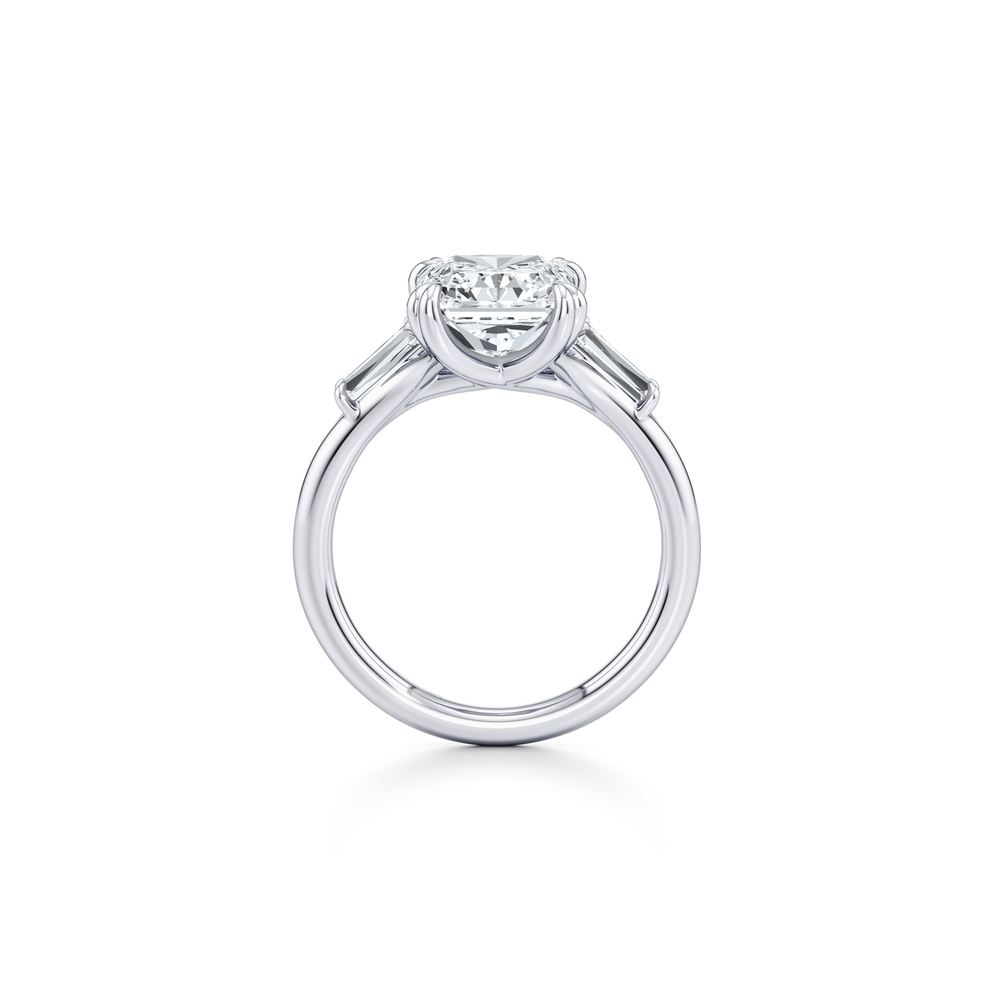 Jane Radiant Three Stone Engagement Ring - view 9