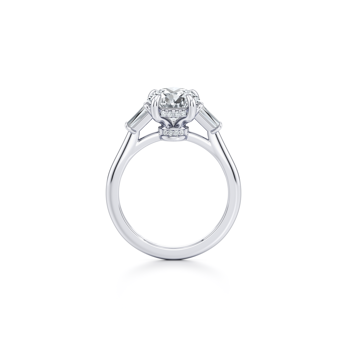Chelsea Pear Three Stone Engagement Ring - view 3