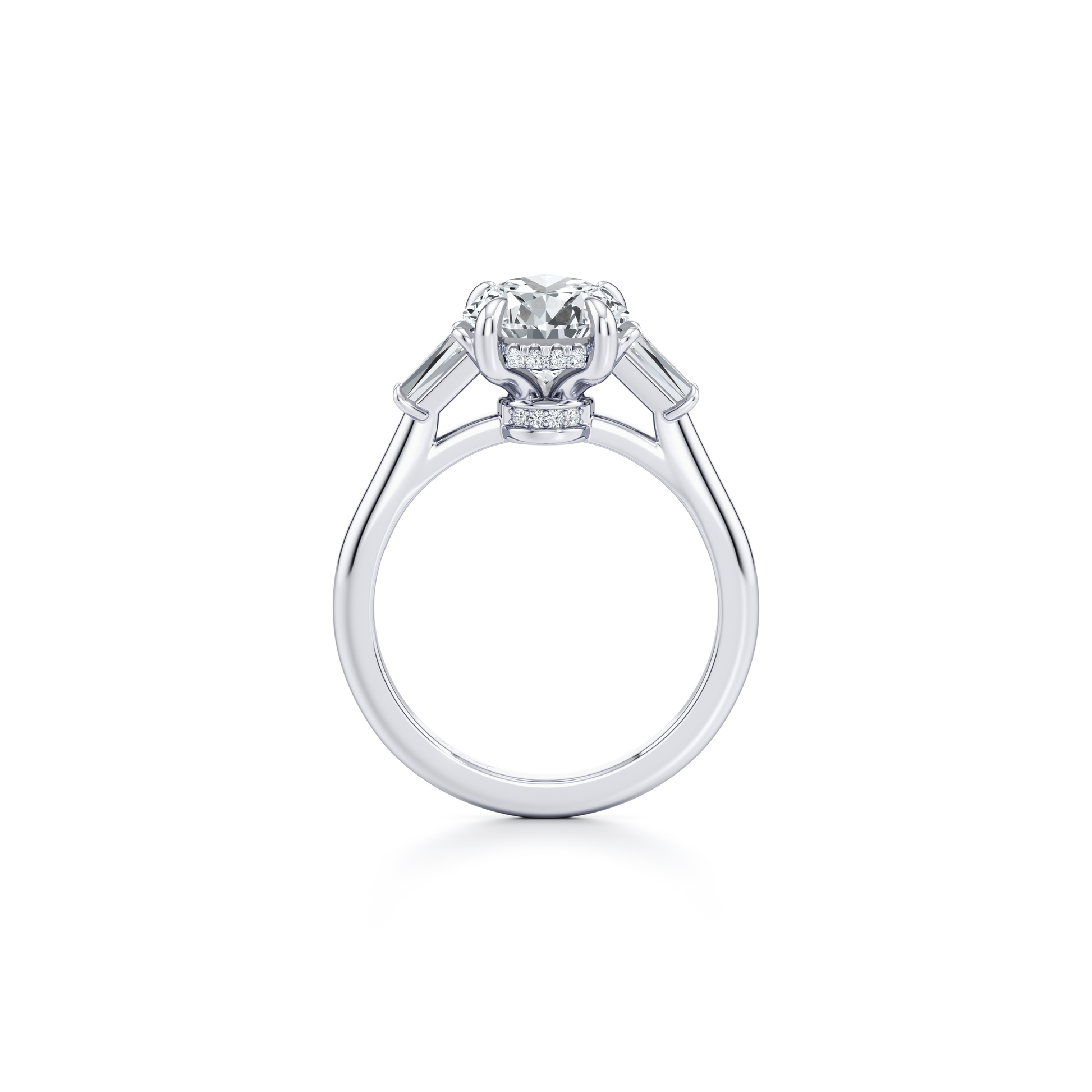 Chelsea Pear Three Stone Engagement Ring - view 3
