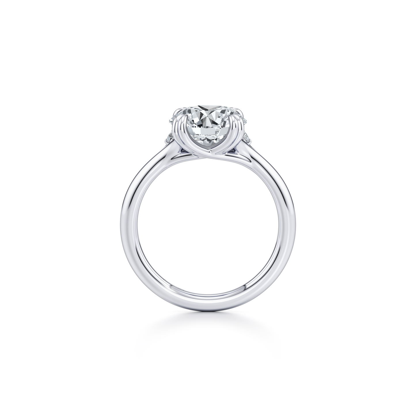 Jane Round Radiant Three Stone Lab Diamond Engagement Ring - view 4