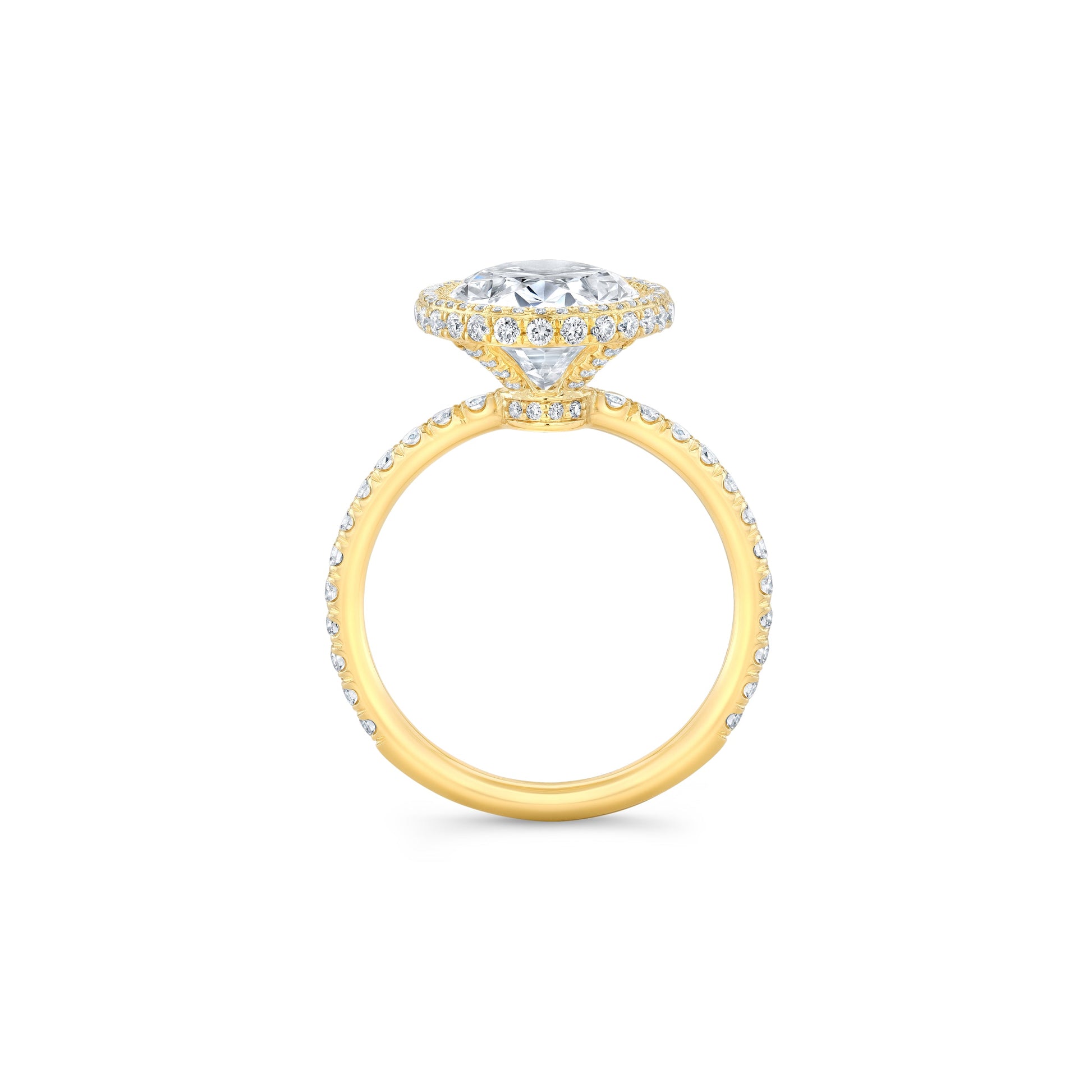 Alyssa Oval Cut Invisible Halo Lab Diamond Engagement Ring - view 3