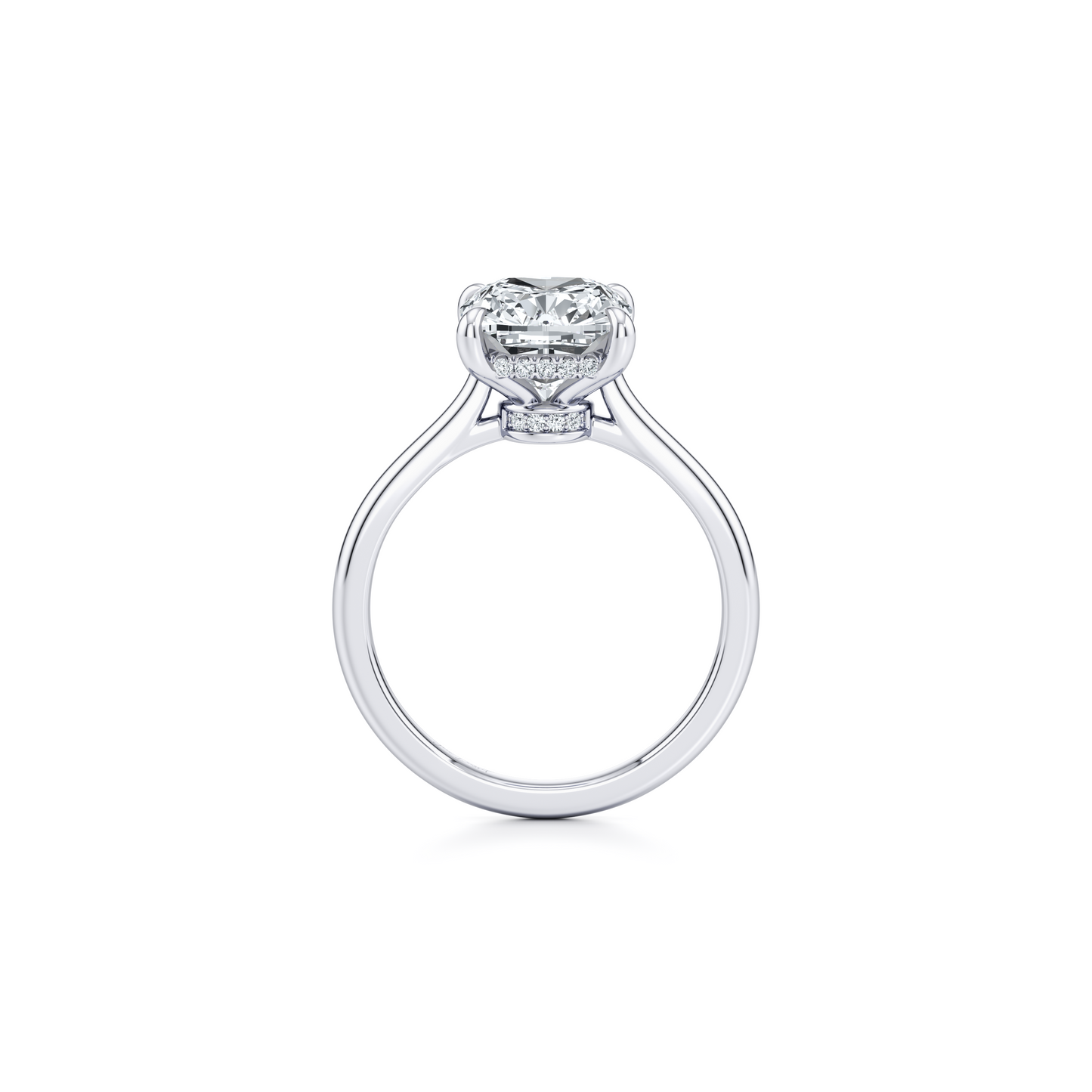 Chelsea Antique Cushion Cut Solitaire Lab Diamond Engagement Ring - view 7