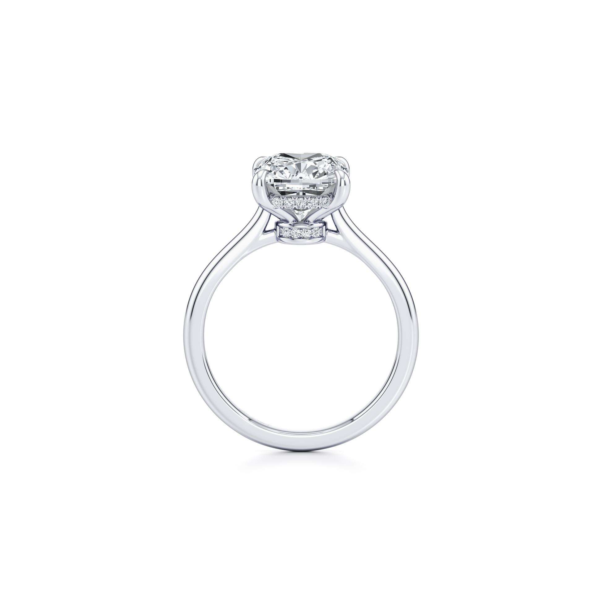 Chelsea Antique Cushion Cut Solitaire Lab Diamond Engagement Ring - view 7
