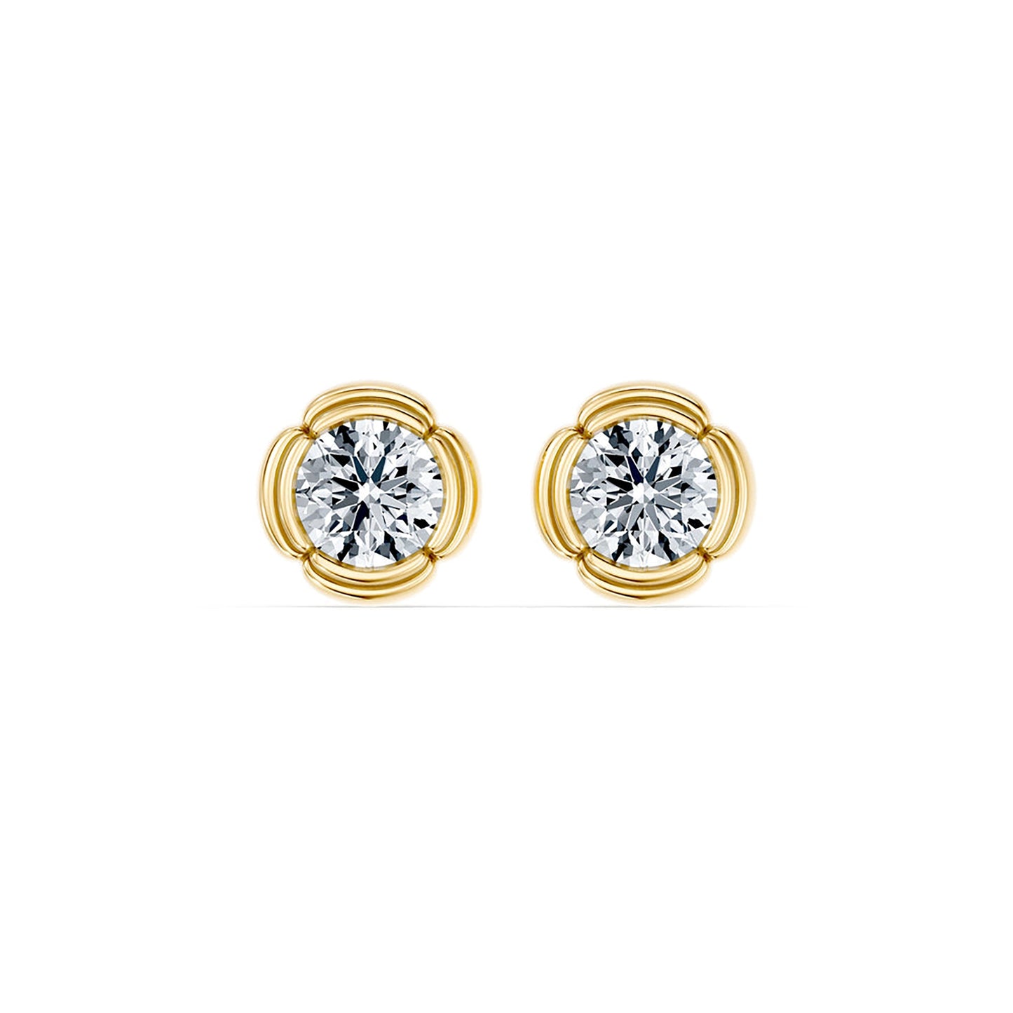 Doree Lab Diamond Round Brilliant Studs - view 4