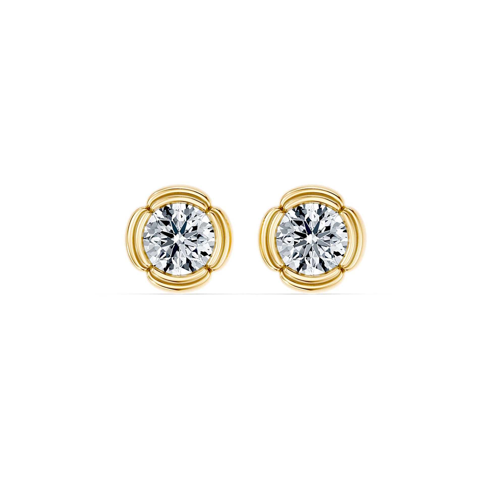 Doree Lab Diamond Round Brilliant Studs - view 4
