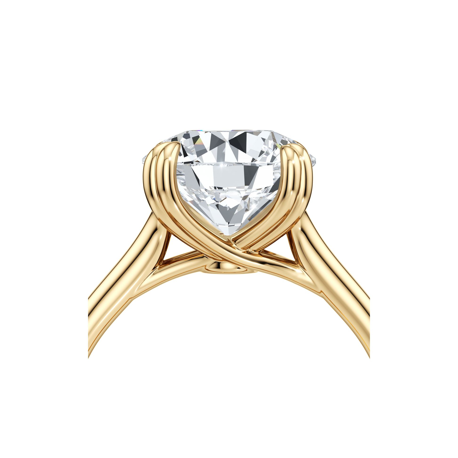 Elle Round Solitaire Lab Diamond Engagement Ring - view 11