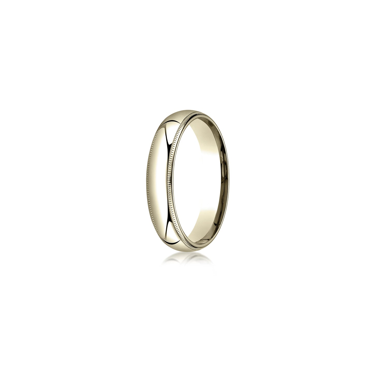 Men's Classic Quarter Round Wedding Band With Milgrain - view 5