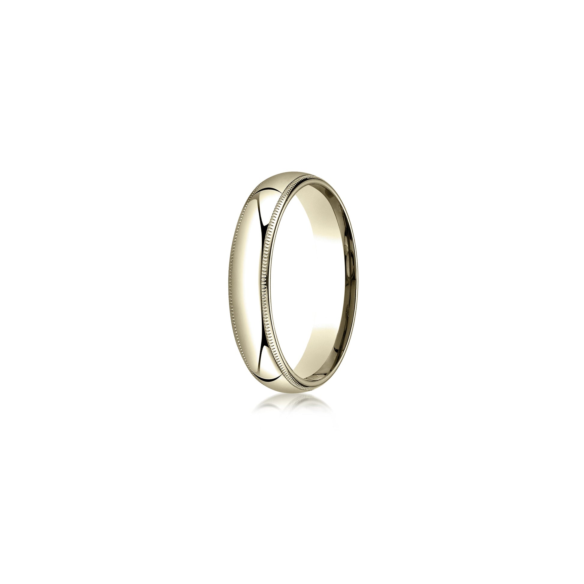 Men's Classic Quarter Round Wedding Band With Milgrain - view 5